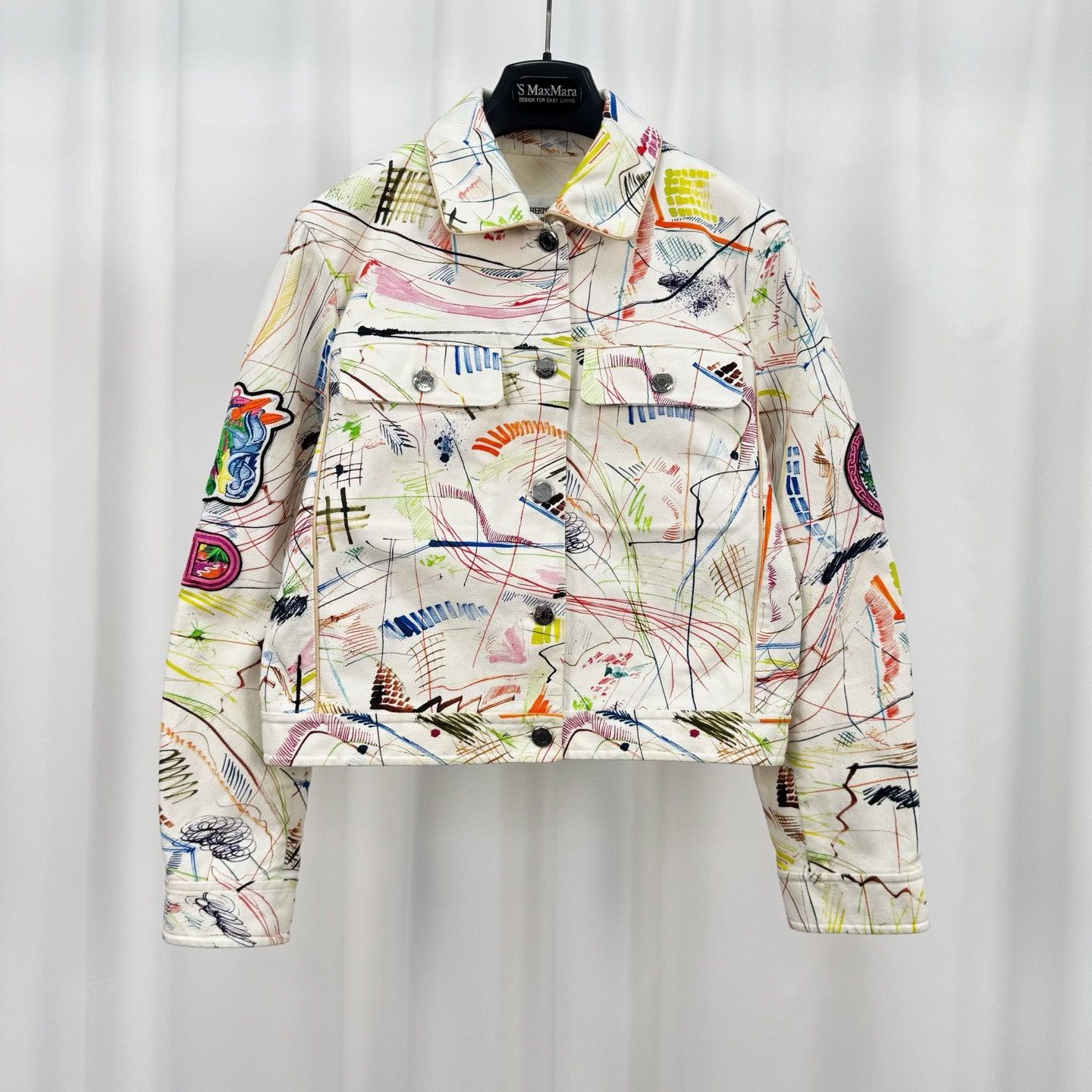 Hermes Hermes 23SS Graffiti Embroidery Denim Jacket Size S / US 4 / IT 40 - 1 Thumbnail