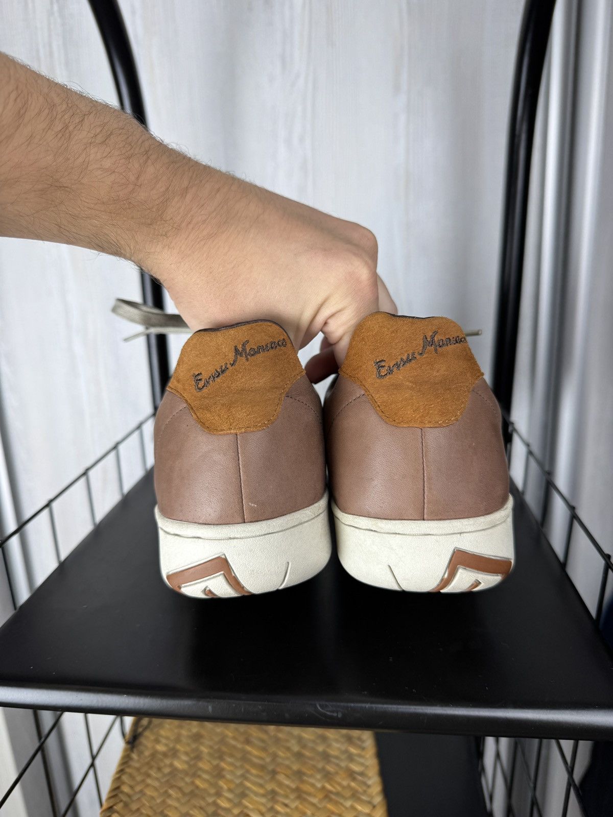 Evisu Evisu Maniacs vintage y2k brown leather rare size US12 46 Size US 12 / EU 45 - 10 Thumbnail