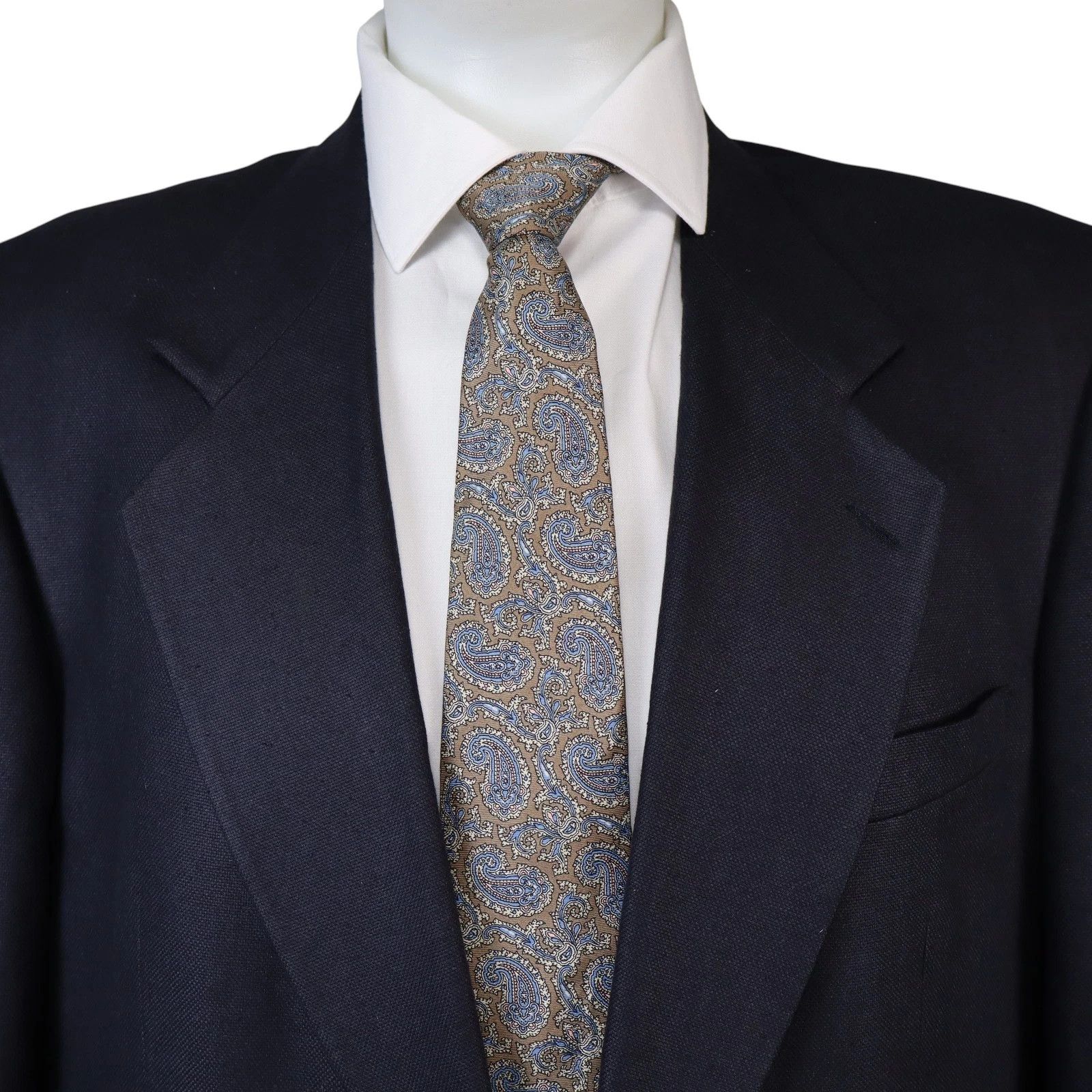 Oscar De La Renta Oscar de la Renta 46R 100% Silk Blazer Navy Size 46R - 6 Thumbnail