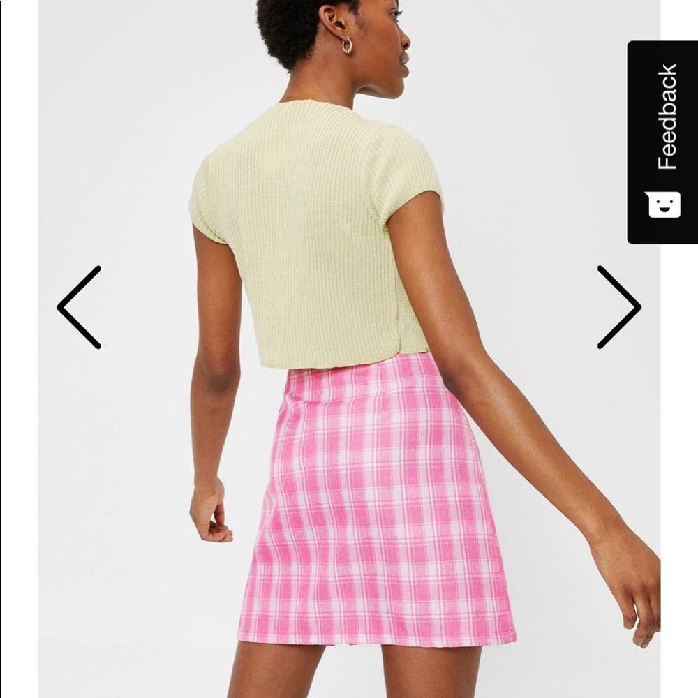 Designer Nasty Gal Pink High Waisted Plaid Slit Mini Skirt Size 27" / US 4 / IT 40 - 4 Thumbnail