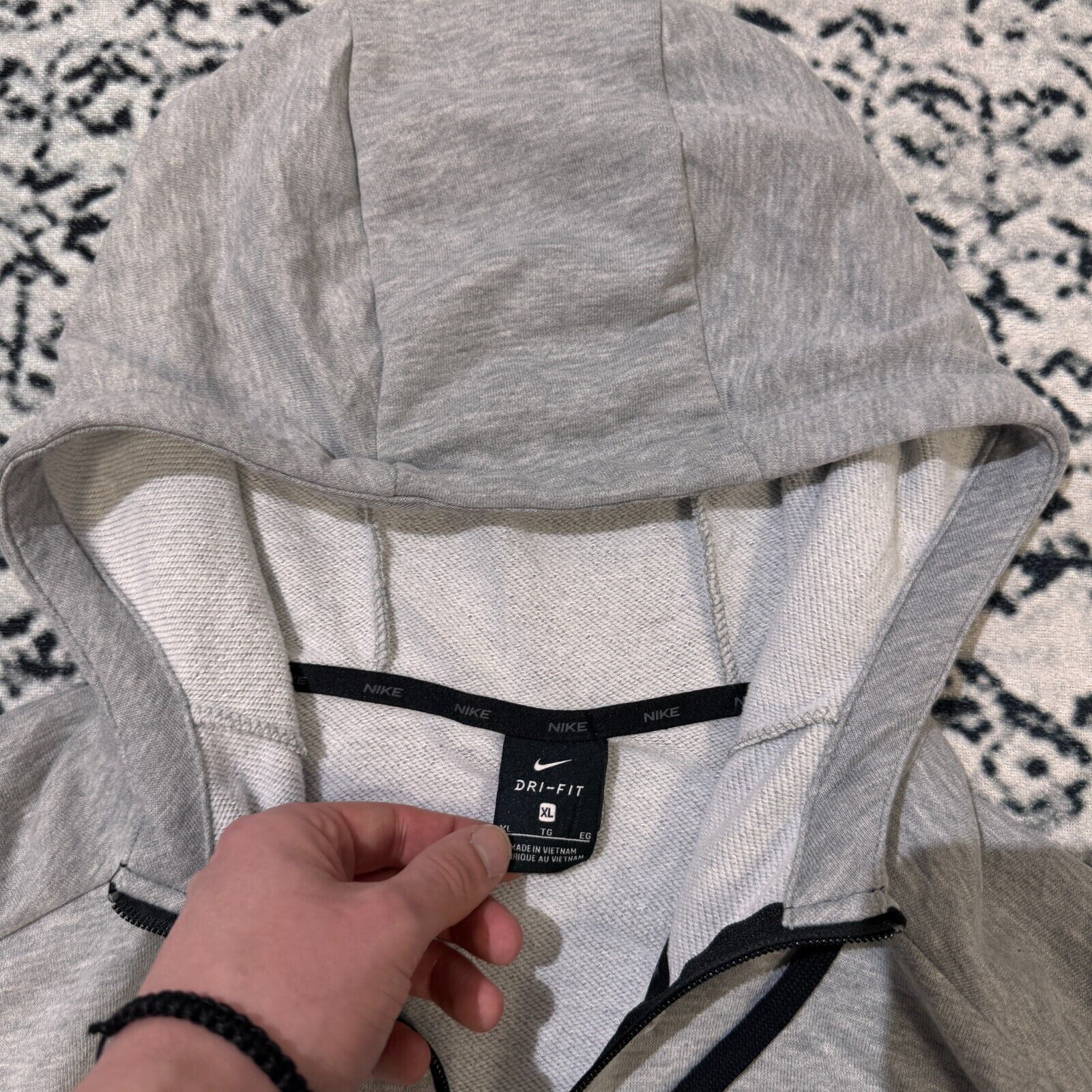 Nike × Vintage Vintage Nike Unisex Gray Cotton Hoodie Zip Size XL Y2K 90s Size US XL / EU 56 / 4 - 8 Thumbnail
