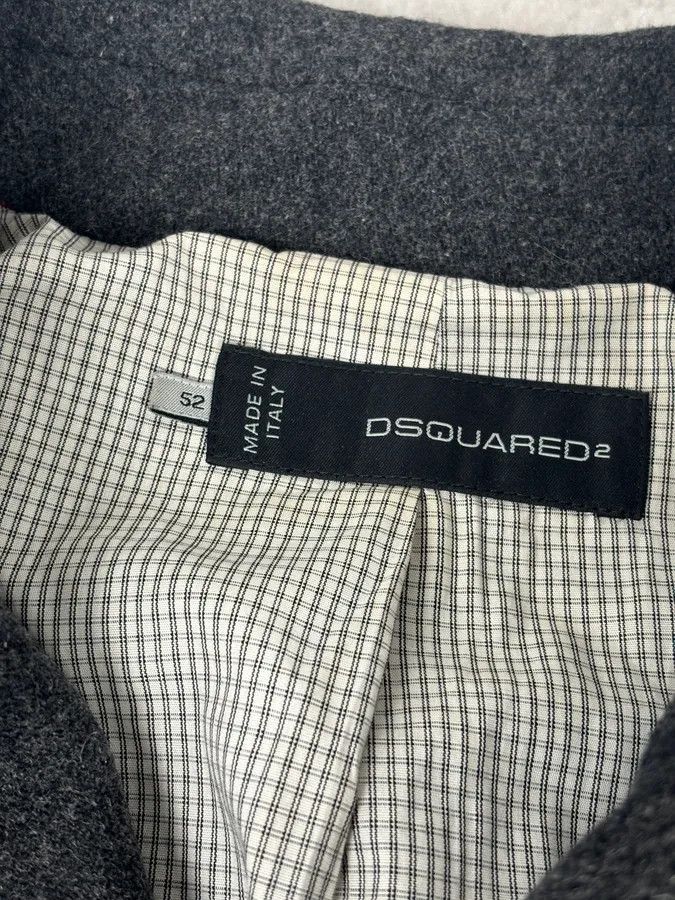 Dsquared2 AW2009 Dsquared2 Grey Wool Buttoned Asymmetrical Caban Jacket Size US L / EU 52-54 / 3 - 8 Thumbnail