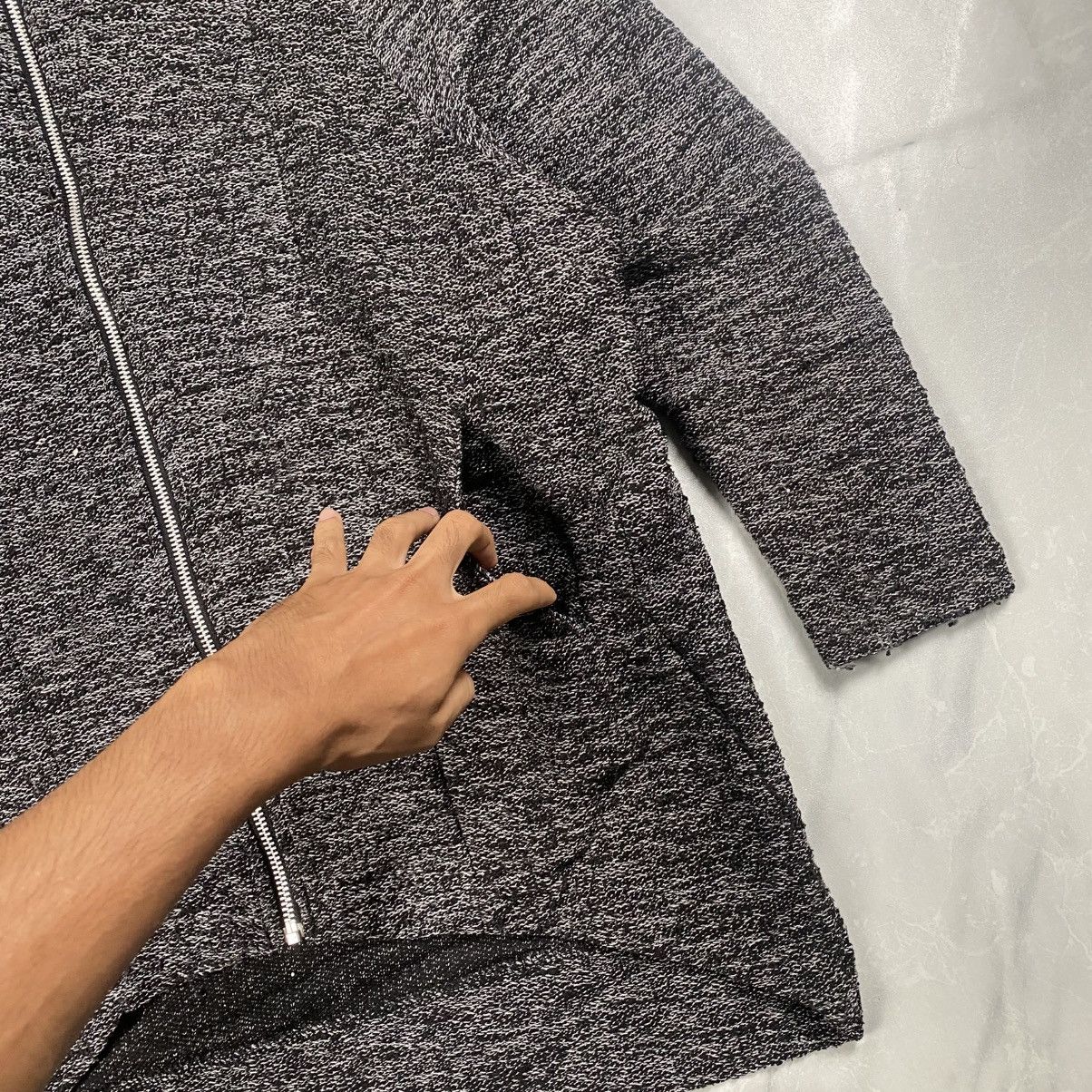 Japanese Brand Jeanasis Japanese Dark Streetwear Wool Zip Up Size L / US 10 / IT 46 - 3 Thumbnail