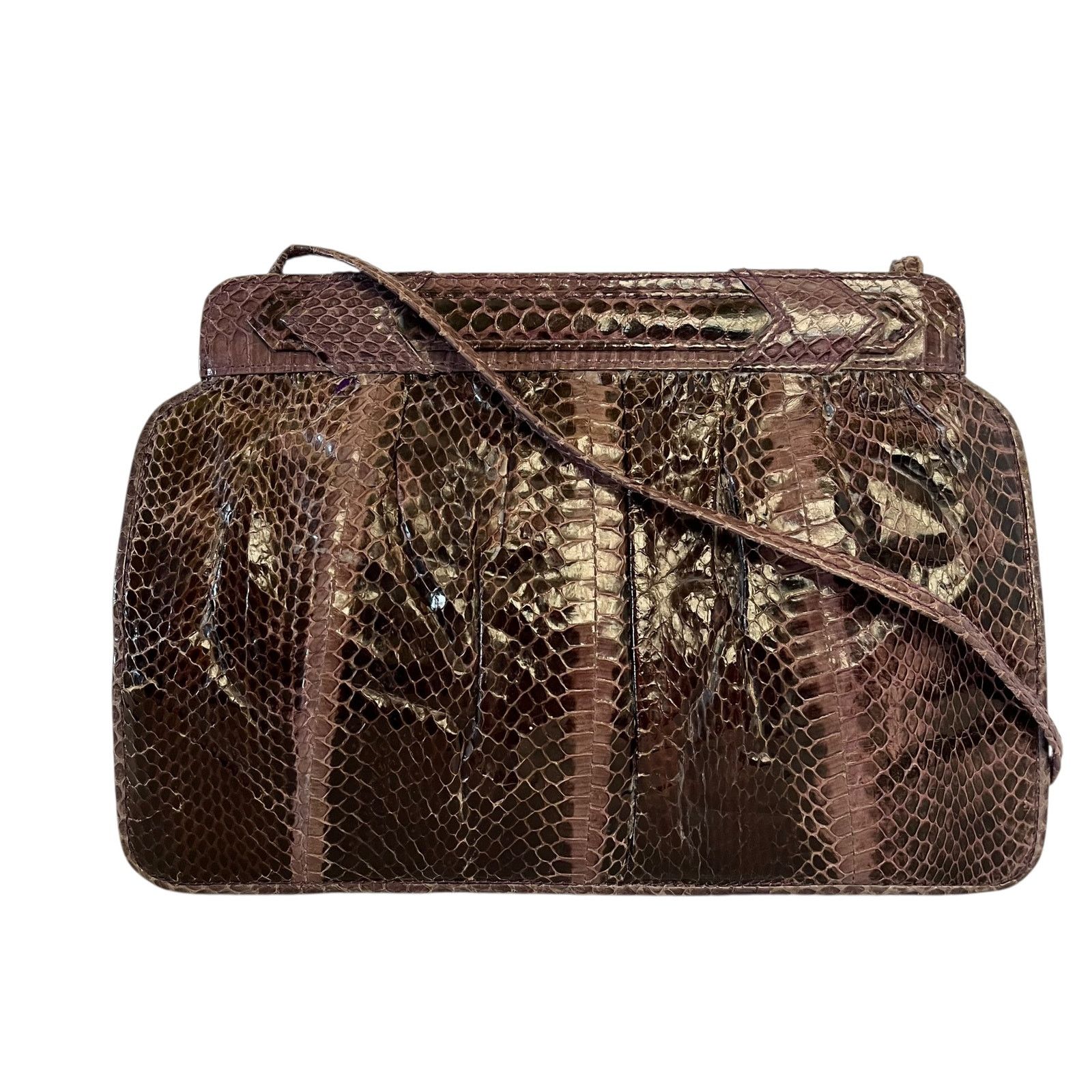 Mary McFadden × Vintage Vintage Mary McFadden Purple Snake Shoulder Bag Crossbody Size ONE SIZE - 1 Thumbnail