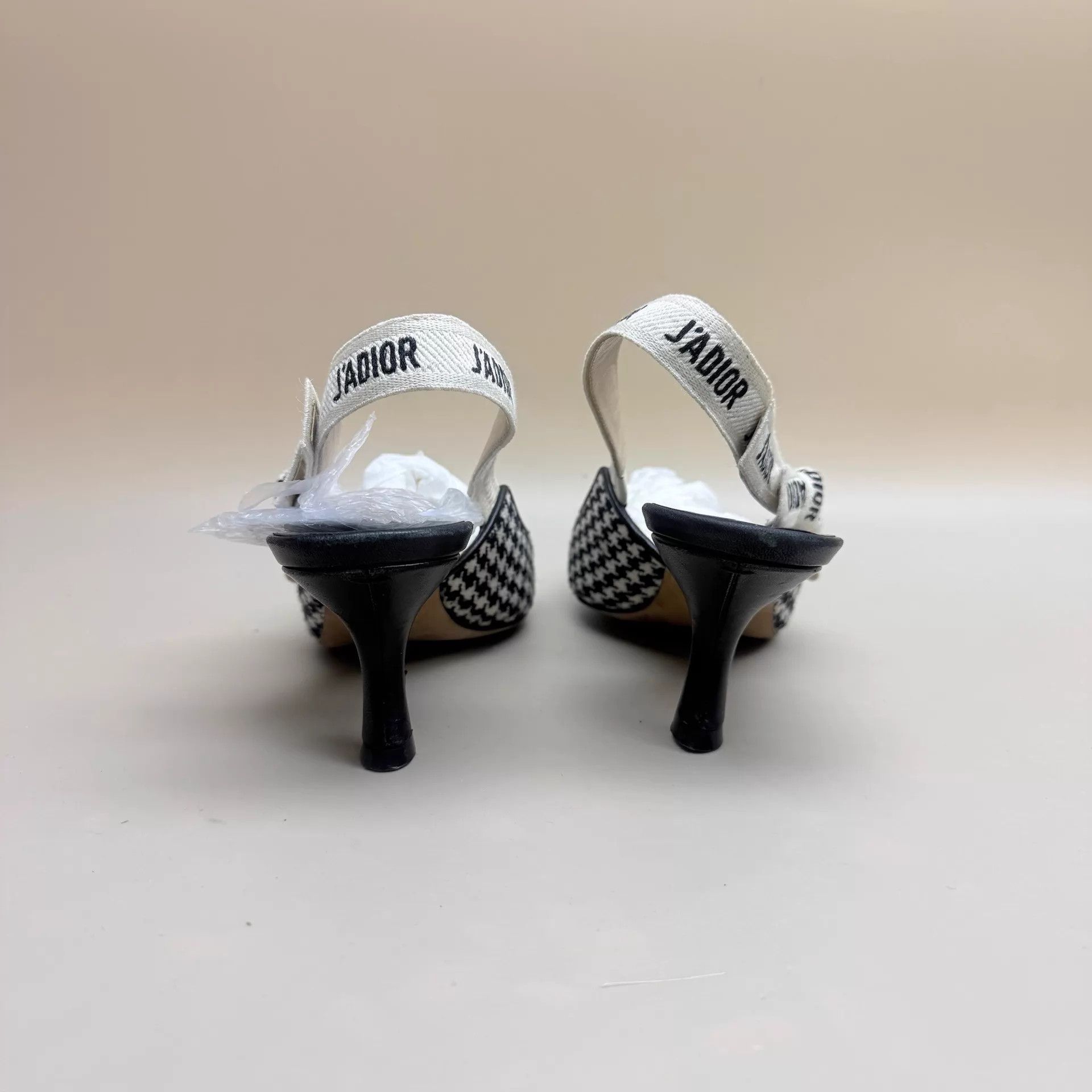 Dior Dior Houndstooth Embroidered Kitten Heel 36 95 New Size US 5.5 / IT 35.5 - 3 Thumbnail