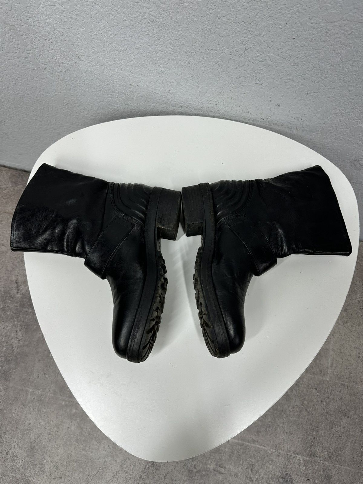 A.S.98 Vintage AS 98 Rick Owens Style Zip Ankle Leather Biker Boots Size US 8 / IT 38 - 9 Thumbnail