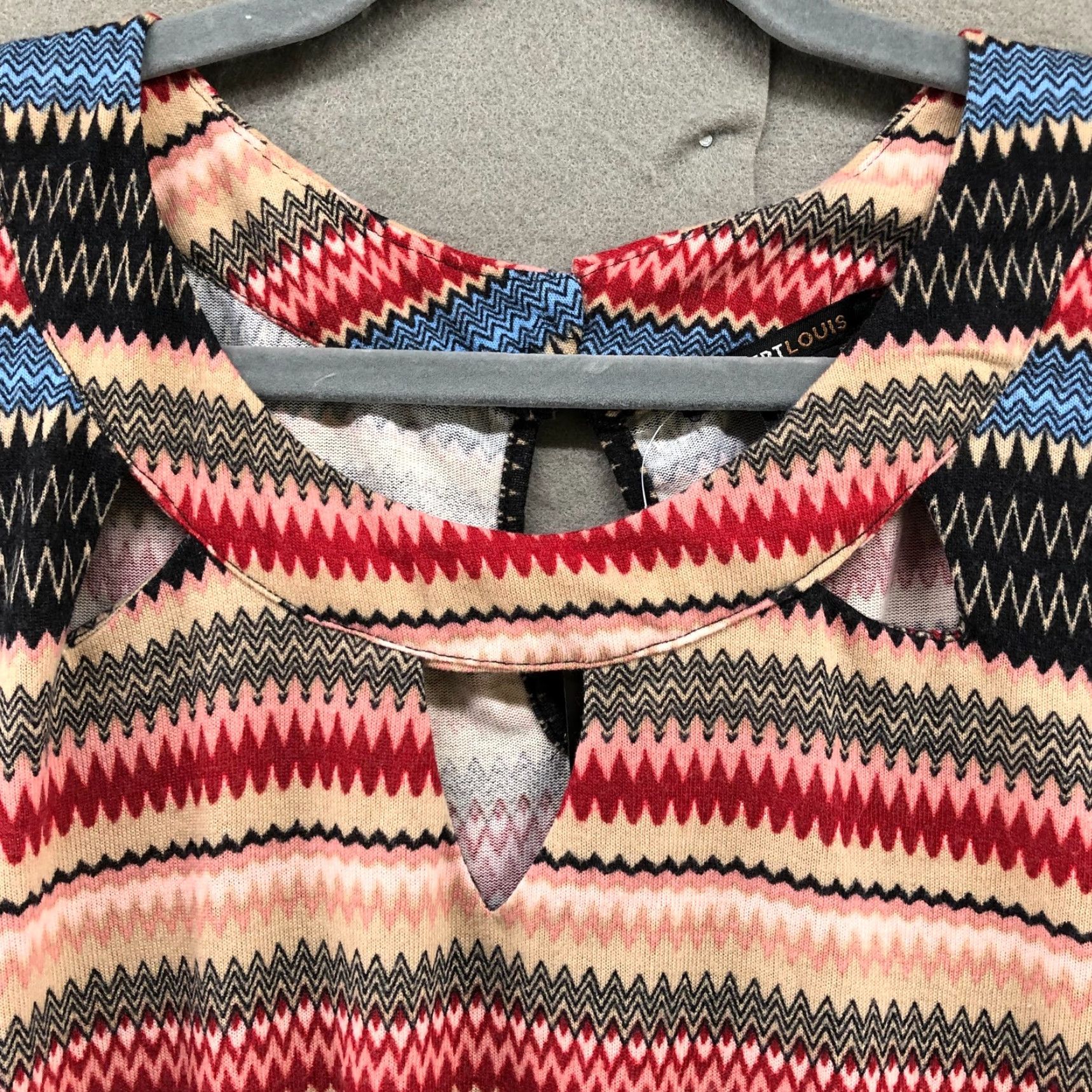 Vintage Robert Louis Top Womens 3X Tunic Western Print Cut Out Asymmetric 3/4 Sleeve NWT Size XXL / US 16-18 / IT 52-54 - 5 Thumbnail