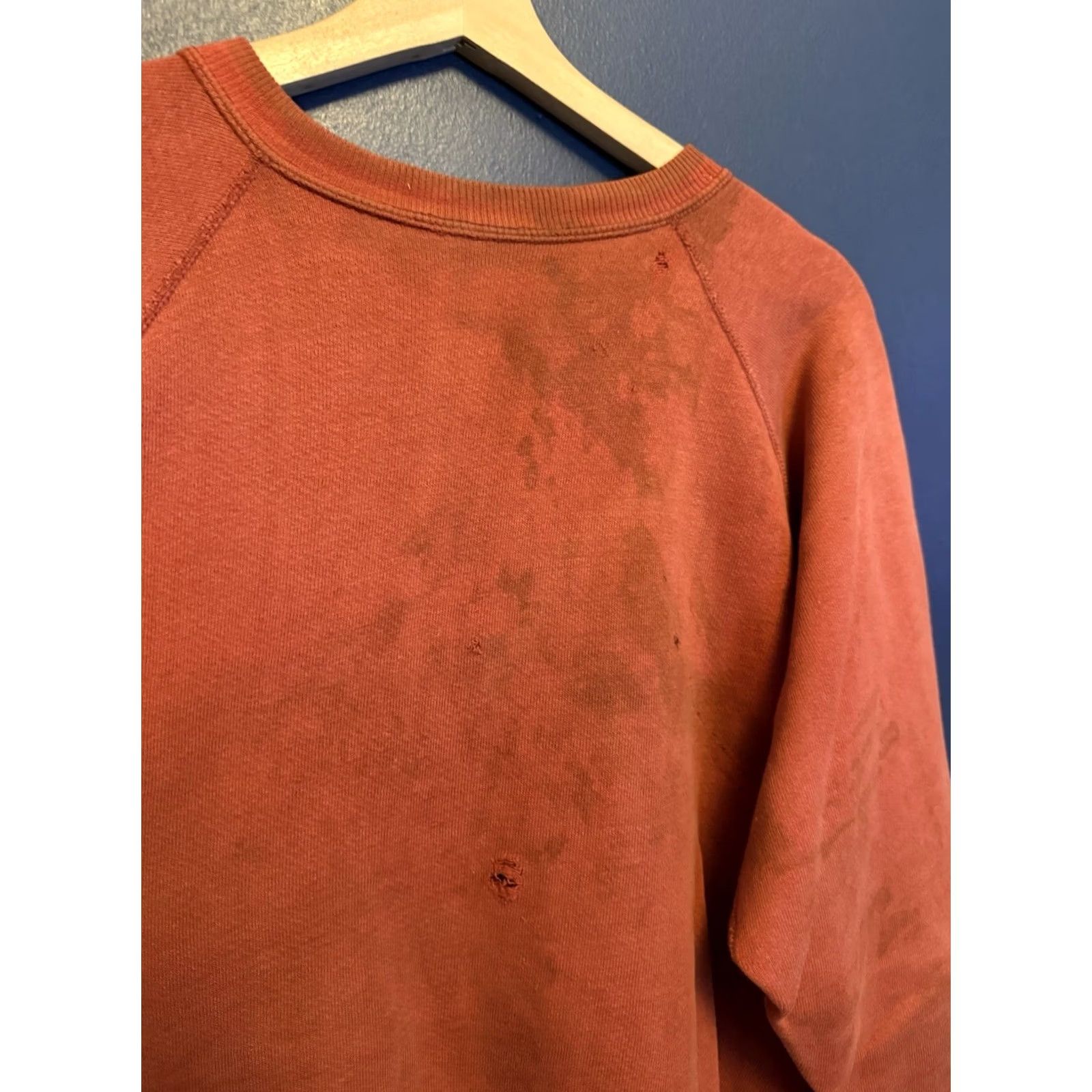 Vintage VINTAGE Orange Cotton Sweatshirt Men XL Pullover 60’s Freedom Stitch Size US XL / EU 56 / 4 - 5 Thumbnail
