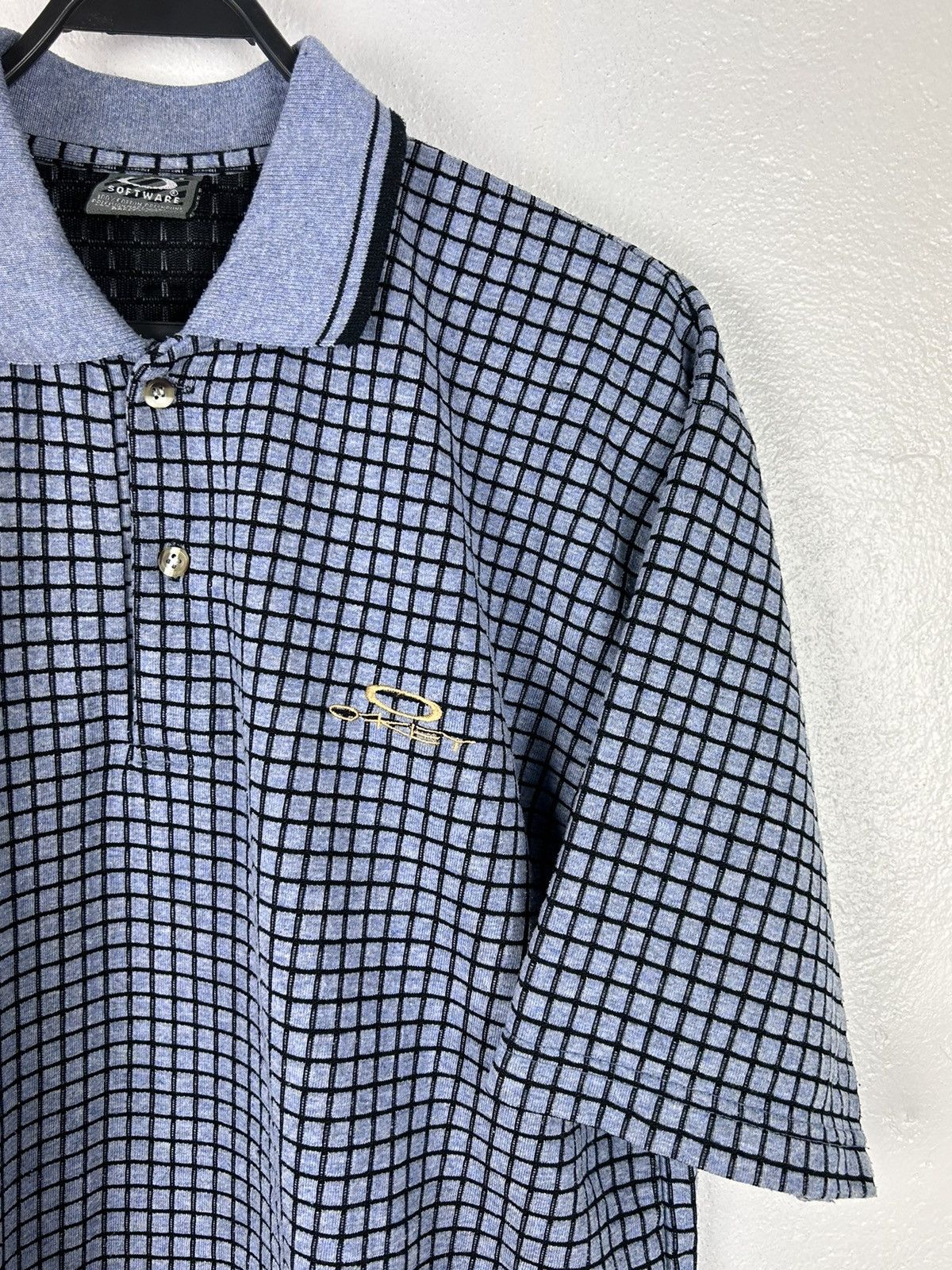 Oakley 90s Vintage Oakley Software Checkered Polo Shirt In Blue Size US XL / EU 56 / 4 - 2 Thumbnail