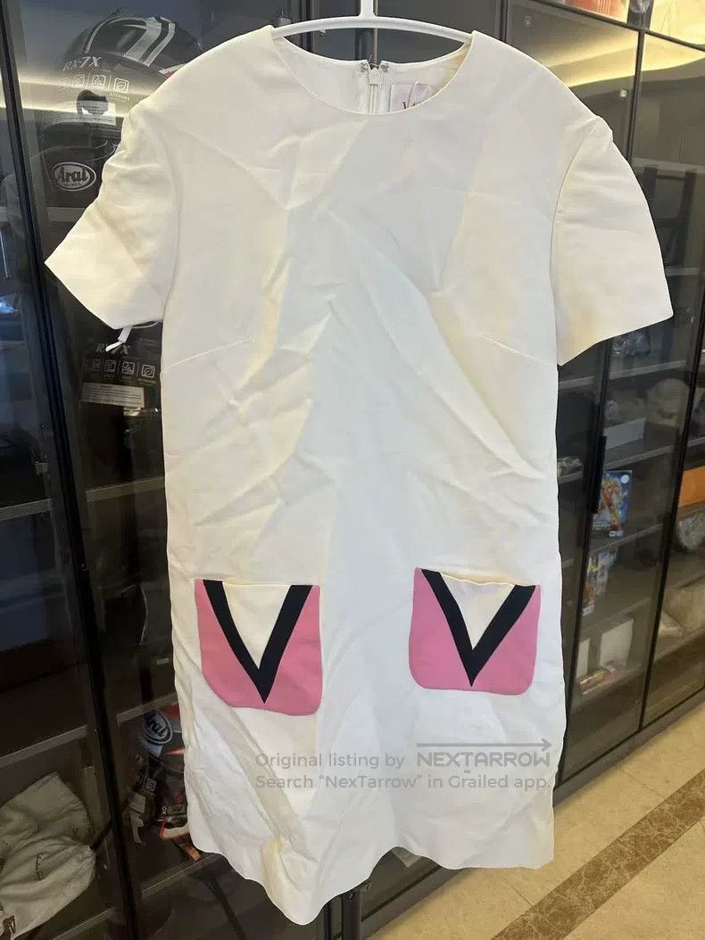 Valentino Valentino Contrasting monogram print short-sleeved dress Size S / US 4 / IT 40 - 1 Thumbnail