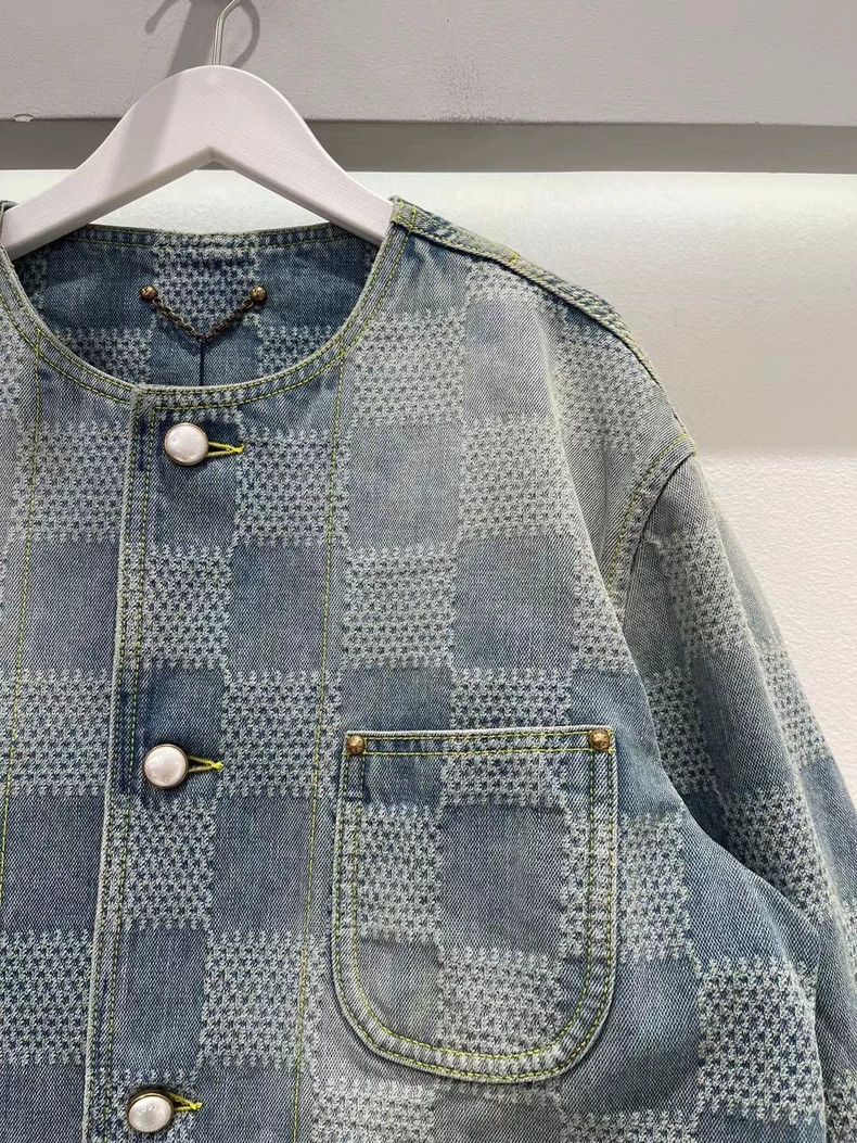 Louis Vuitton Louis Vuitton Faye Tung checkerboard pearl denim jacket 250 Size US S / EU 44-46 / 1 - 5 Thumbnail