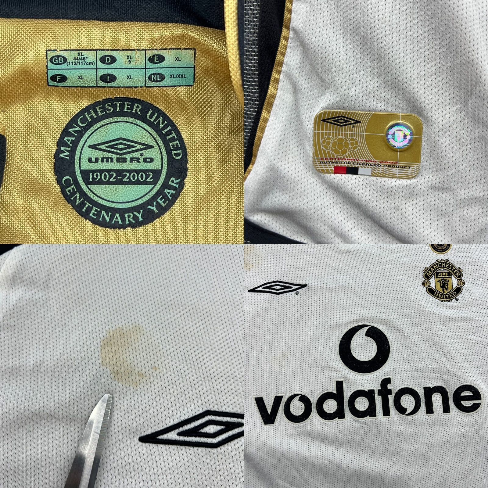 Umbro Manchester United Umbro 2001 2002 Away Third Football Jersey Mens XL White Gold Reversible Size US XL / EU 56 / 4 - 8 Thumbnail