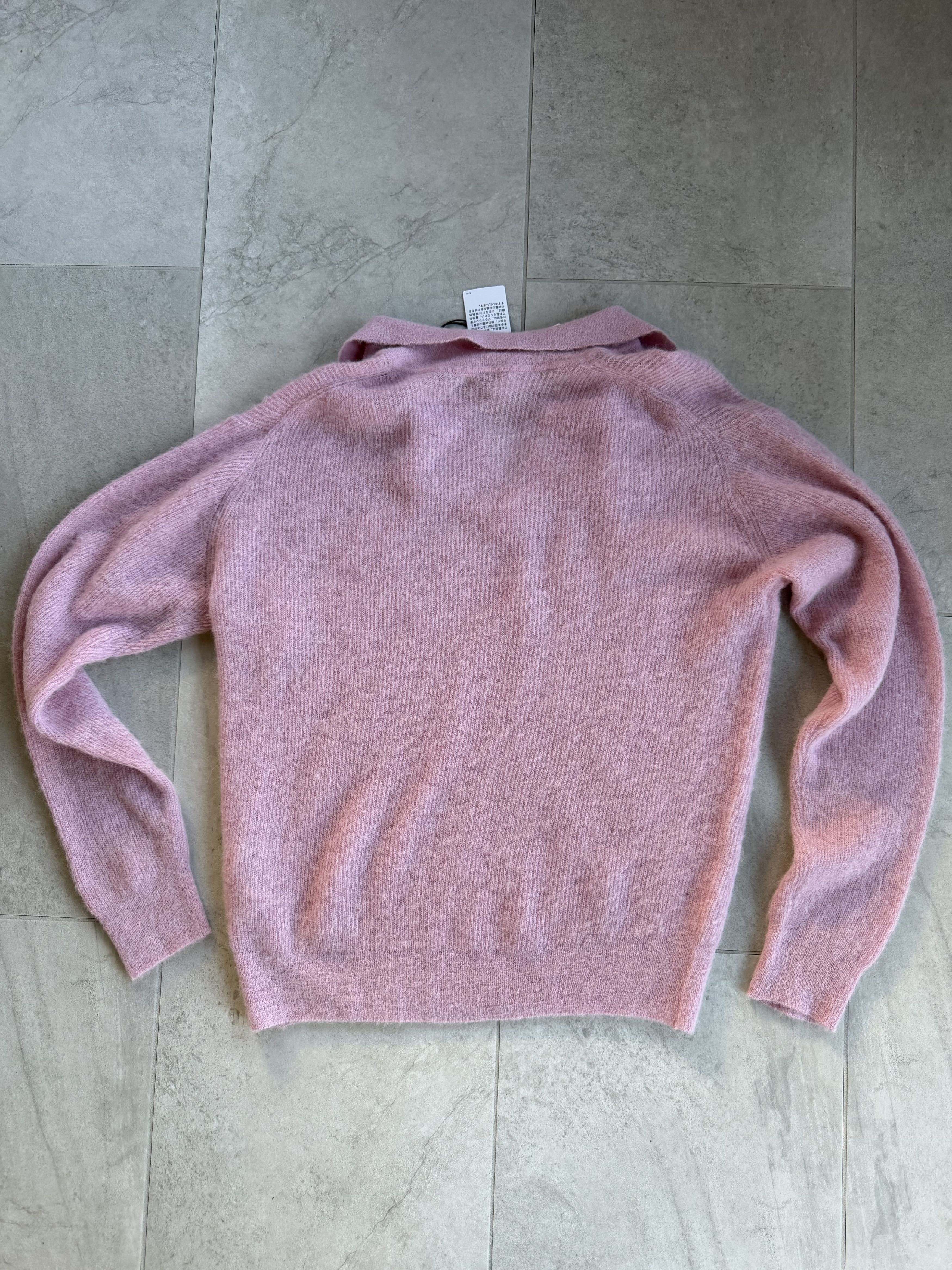 Auralee Auralee Baby Suri Alpaca Sheer Knit Skipper Polo in Pink Size US L / EU 52-54 / 3 - 5 Thumbnail
