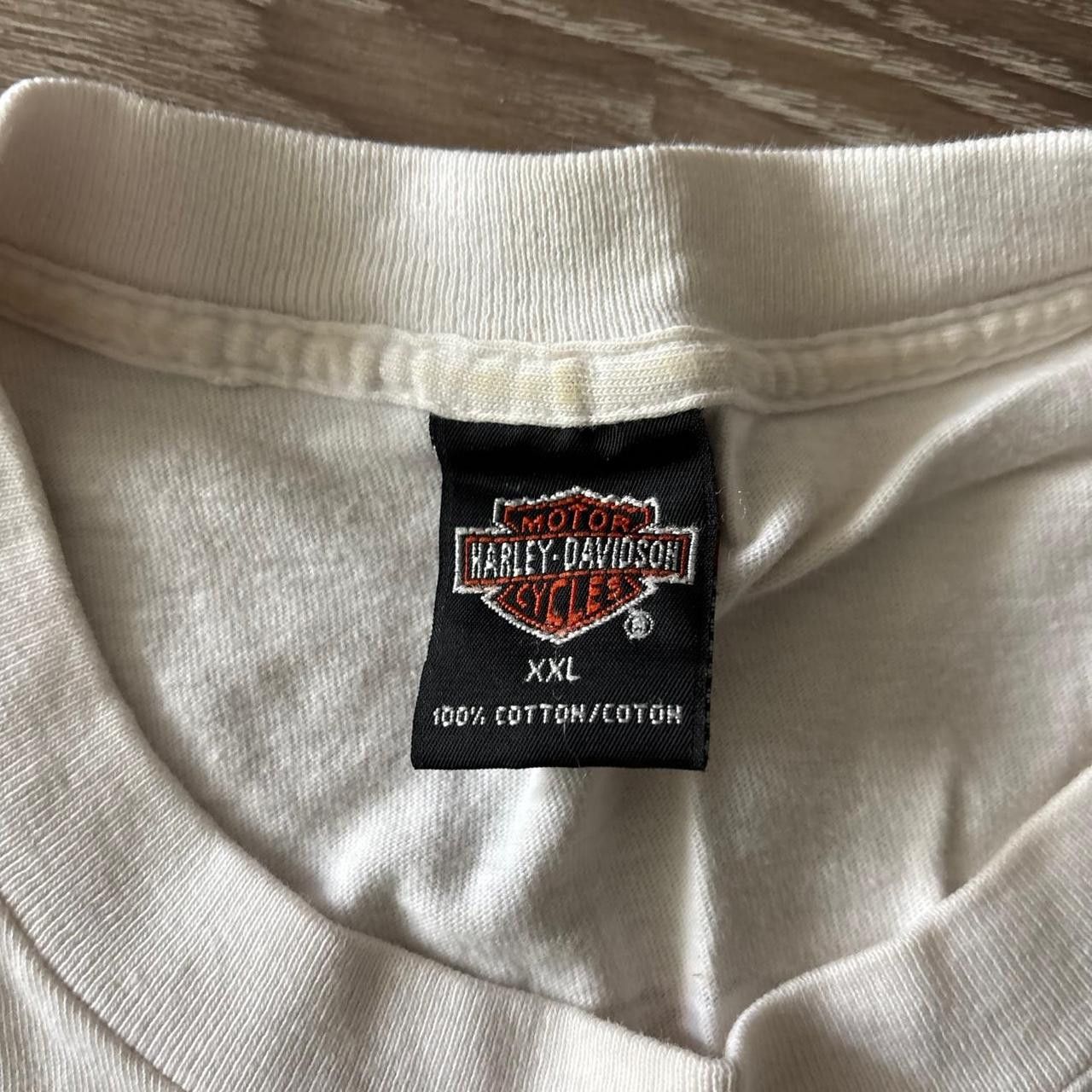 Harley Davidson Crazy Vintage 90s White Harley Davidson Staff Essential Graphic Tee! Size 2XL Size US XXL / EU 58 / 5 - 7 Thumbnail