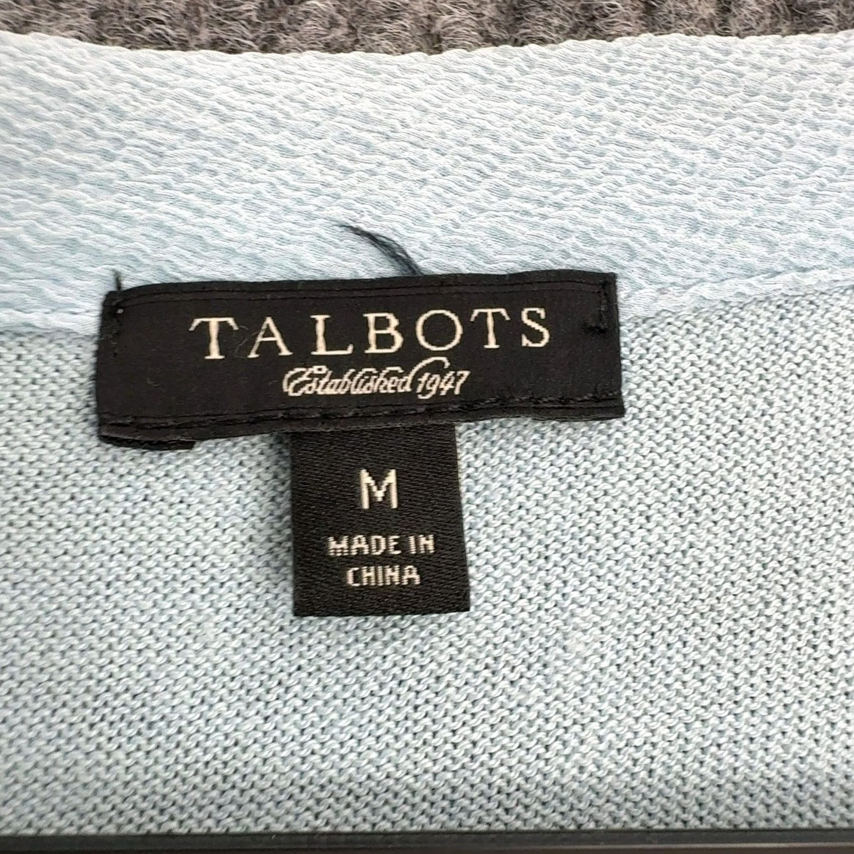 Talbots Talbots Sweater Womens M Blue Silk Cotton Blend V-Neck 3/4 Sleeve Classic Style Size M / US 6-8 / IT 42-44 - 3 Thumbnail