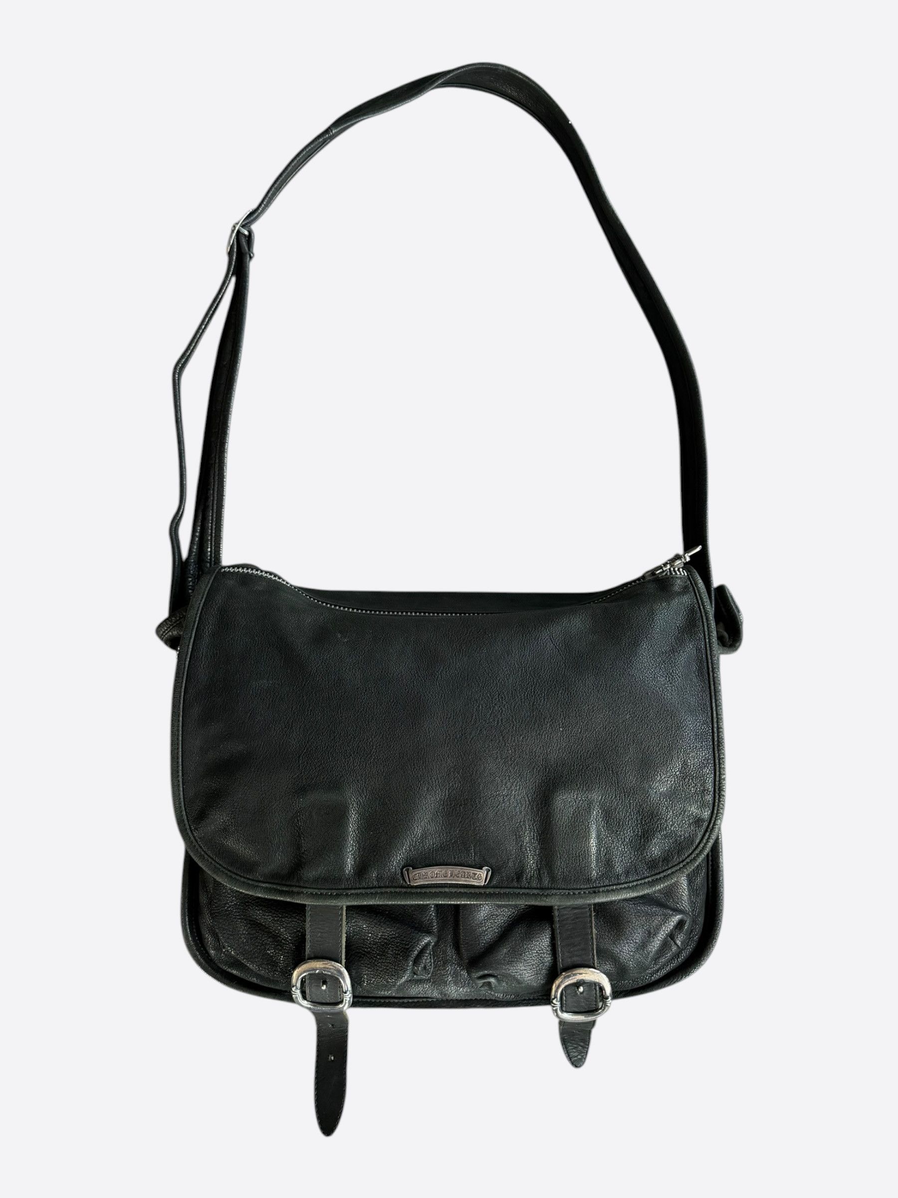 Chrome Hearts Chrome Hearts Black & Silver Gunslinger Messenger Bag Size ONE SIZE - 1 Thumbnail