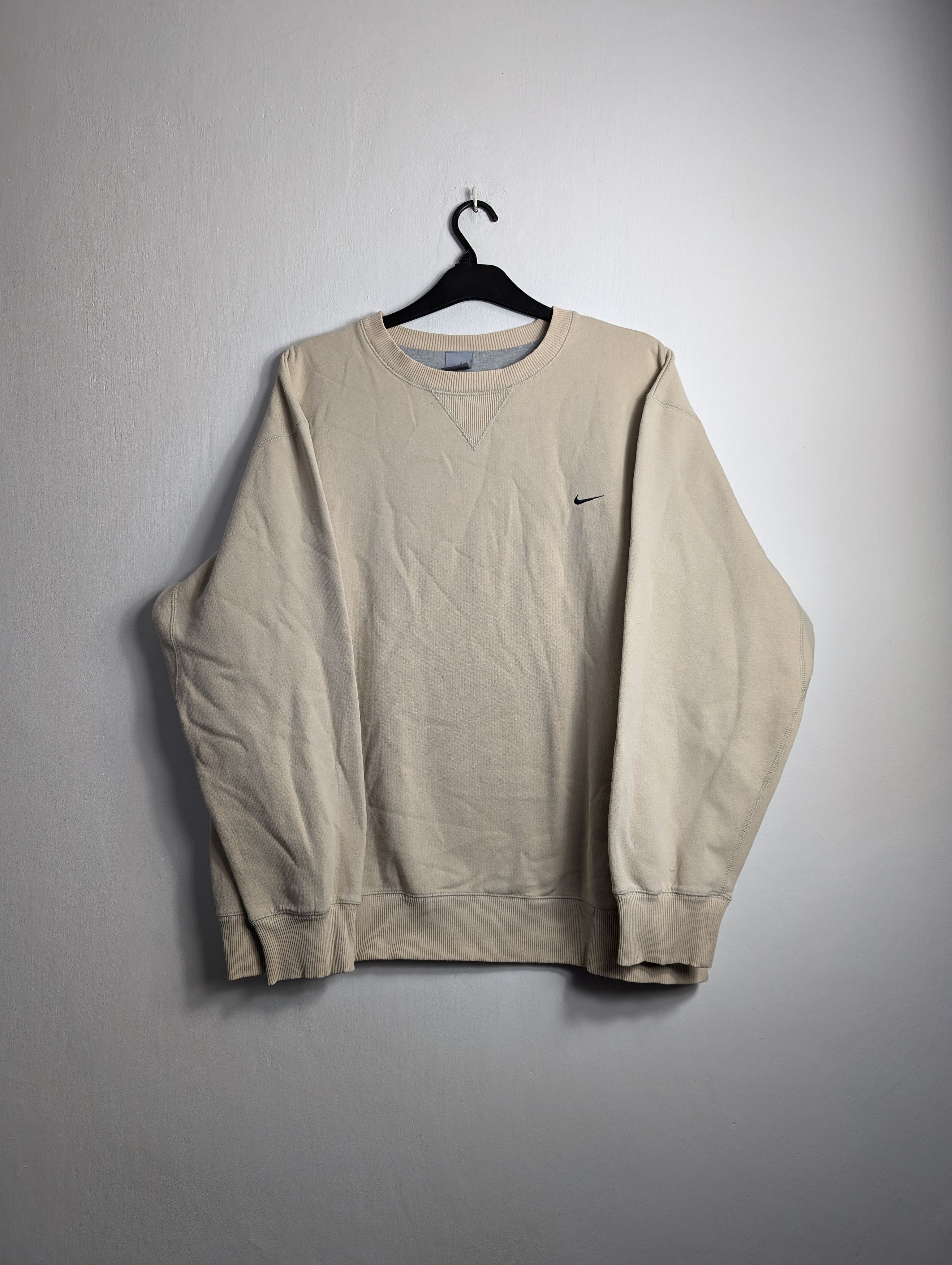 Nike × Vintage Vintage Nike Cream Sweatshirt 00s y2k retro Swoosh Size US XXL / EU 58 / 5 - 1 Thumbnail