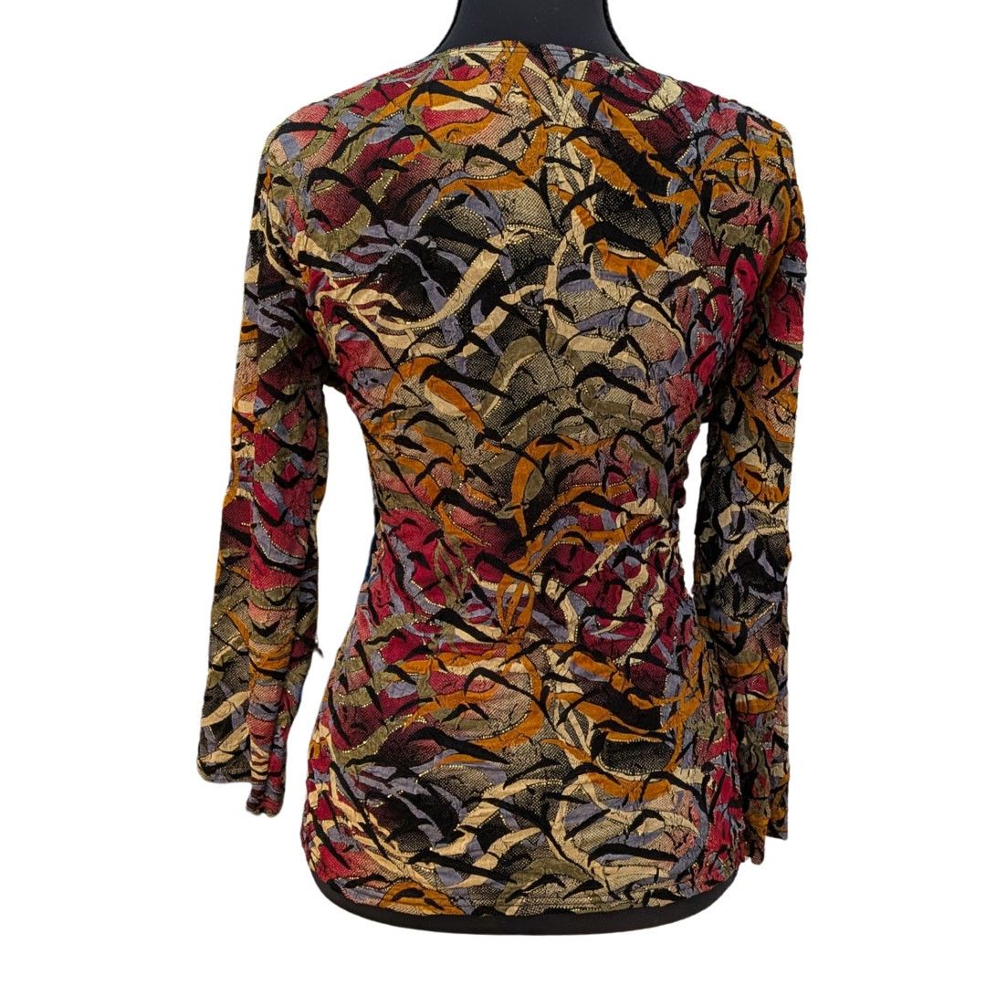 Vintage Vintage Y2K Fitted 3/4 Sleeve Blouse | Women's M | G Wheels Size M / US 6-8 / IT 42-44 - 2 Thumbnail