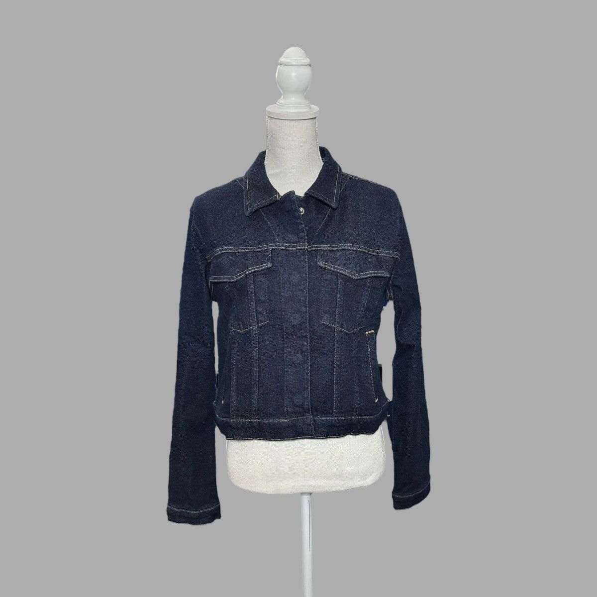 Good American Good American Women’s Jean Blue Stretch Crop Jacket Sz M Size M / US 6-8 / IT 42-44 - 3 Thumbnail