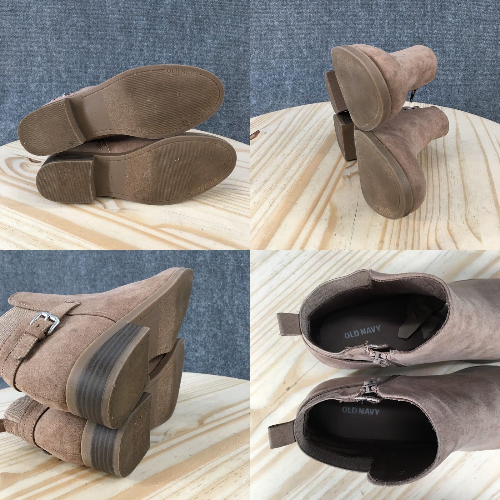 Old Navy Old Navy Boots Womens 8 Casual Side Zip Ankle Bootie Brown Fabric Low Heels Size US 8 / IT 38 - 9 Thumbnail