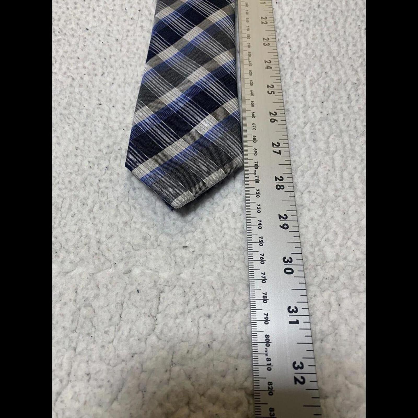 Other Kenneth Cole Reaction Blue Plaid Necktie Silk Tie Size ONE SIZE - 5 Thumbnail