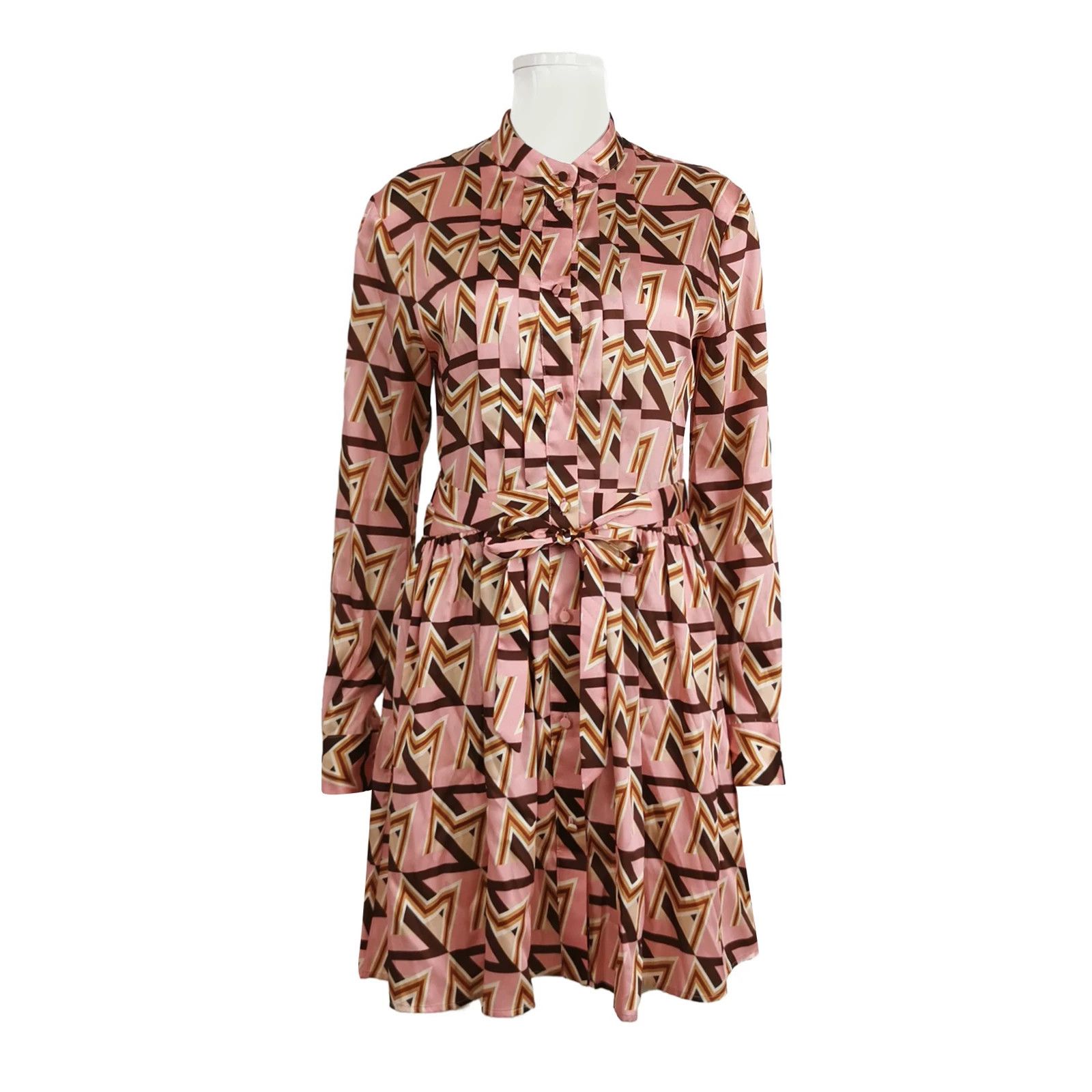 MSGM MSGM Colorblock Print Tie-Waist Dress Size M / US 6-8 / IT 42-44 - 1 Thumbnail