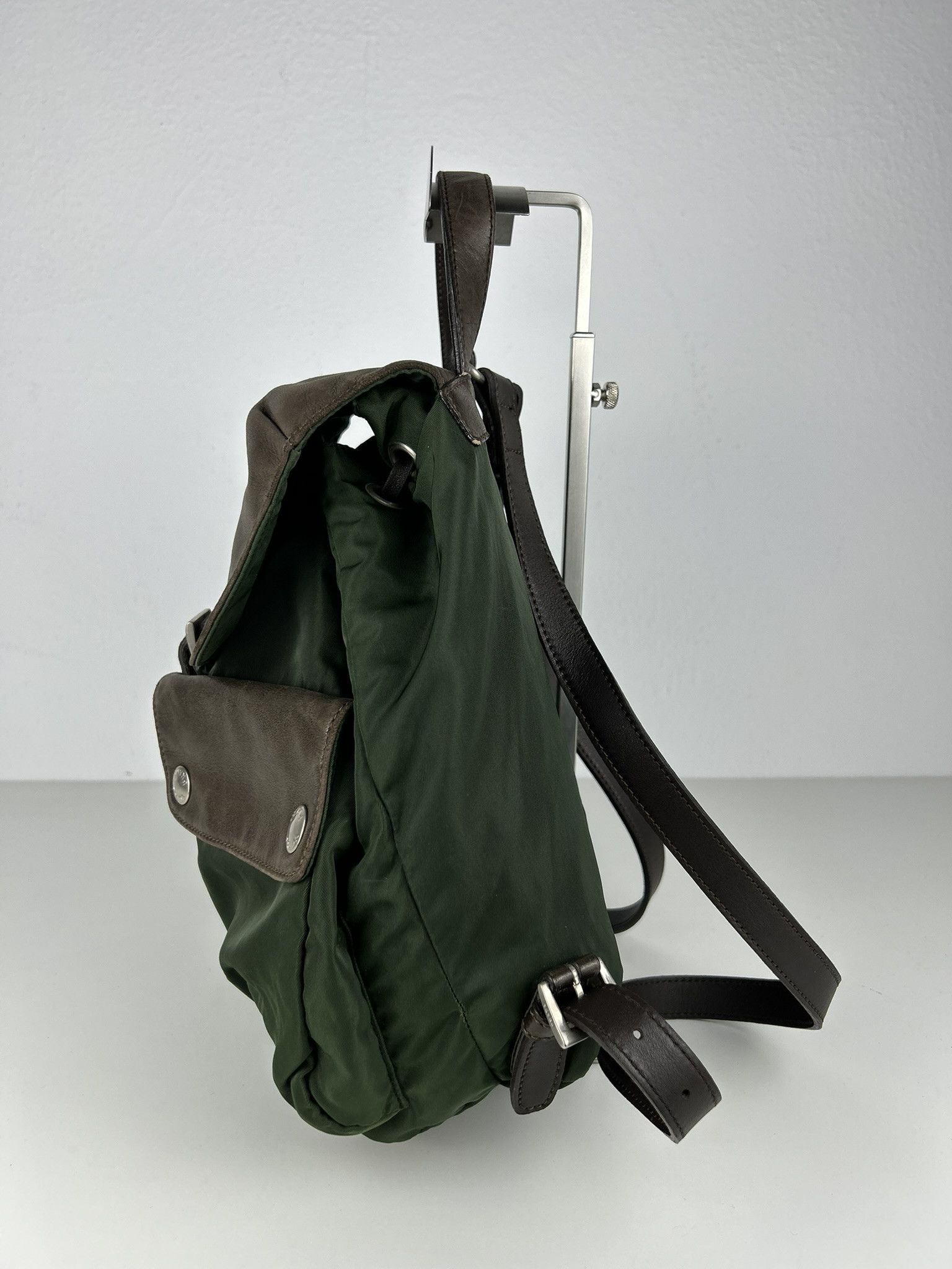 Prada Vintage Prada nylon and leather triangle logo cargo backpack Size ONE SIZE - 3 Thumbnail
