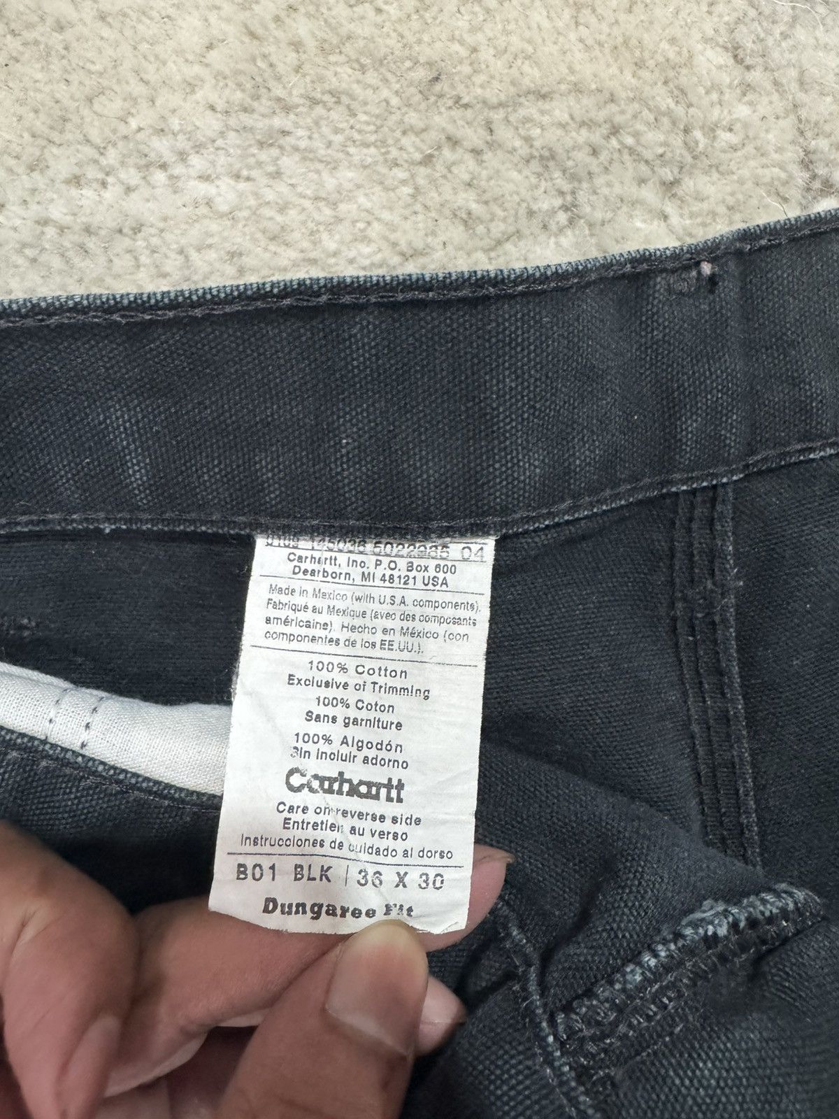 Carhartt Vintage Carhartt B01 BLK double knee workwear denim Size US 36 / EU 52 - 3 Thumbnail