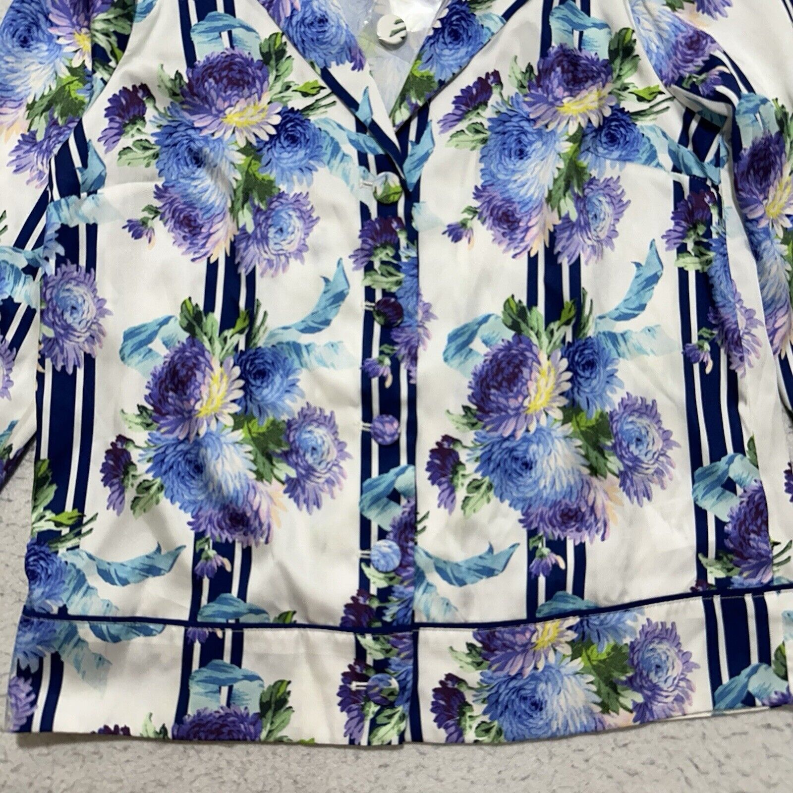 J.Crew J. Crew XS Drapey Button Up Floral Flower Stripe Blouse Top Size XS / US 0-2 / IT 36-38 - 5 Thumbnail