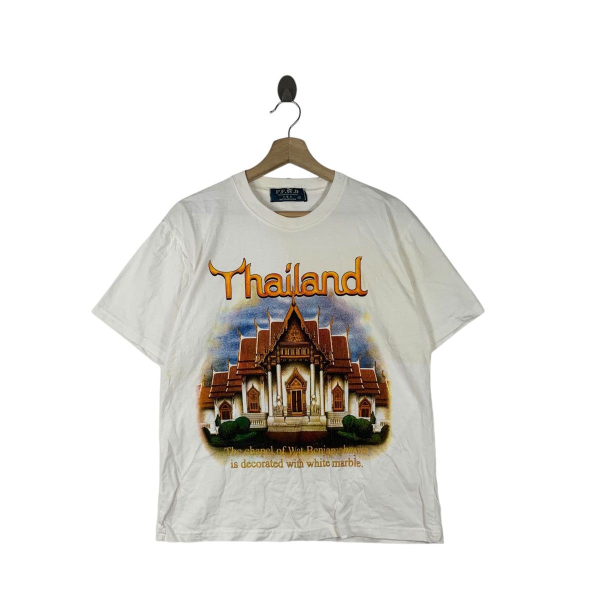 Vintage THAILAND GRAND PALACE Illustration Art Temple Tee Shirt Top Size M / US 6-8 / IT 42-44 - 1 Thumbnail