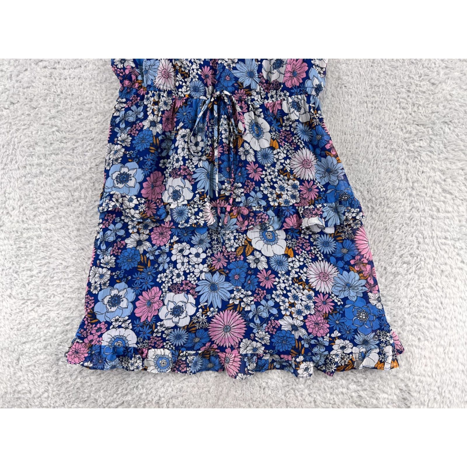 Vintage The General Good Dress Womens Small Blue Floral Spaghetti Strap Halter Top Size S / US 4 / IT 40 - 7 Thumbnail