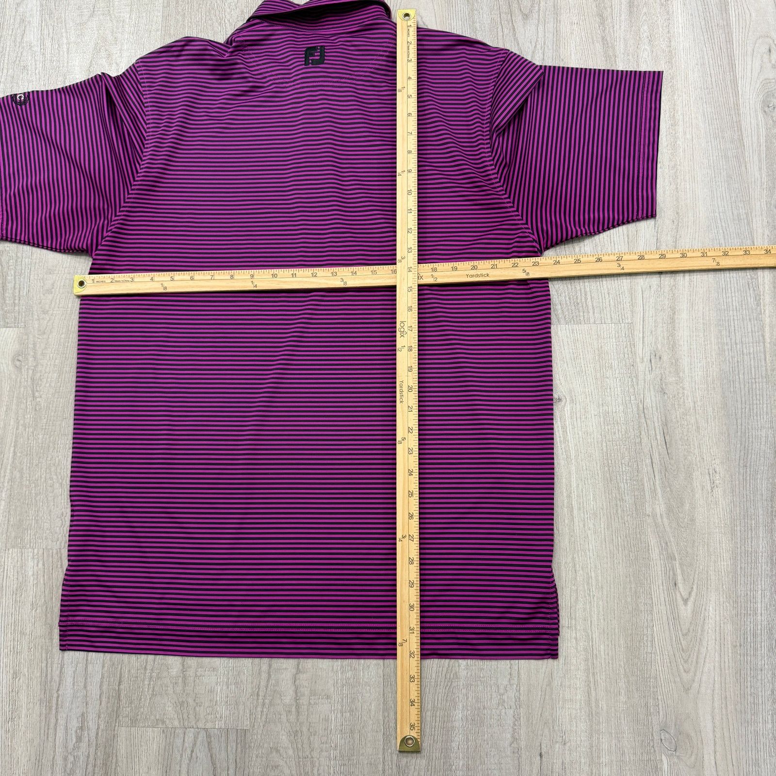 Footjoy Footjoy Polo Shirt Men's Large Pink Black Striped Athletic Size US L / EU 52-54 / 3 - 8 Thumbnail