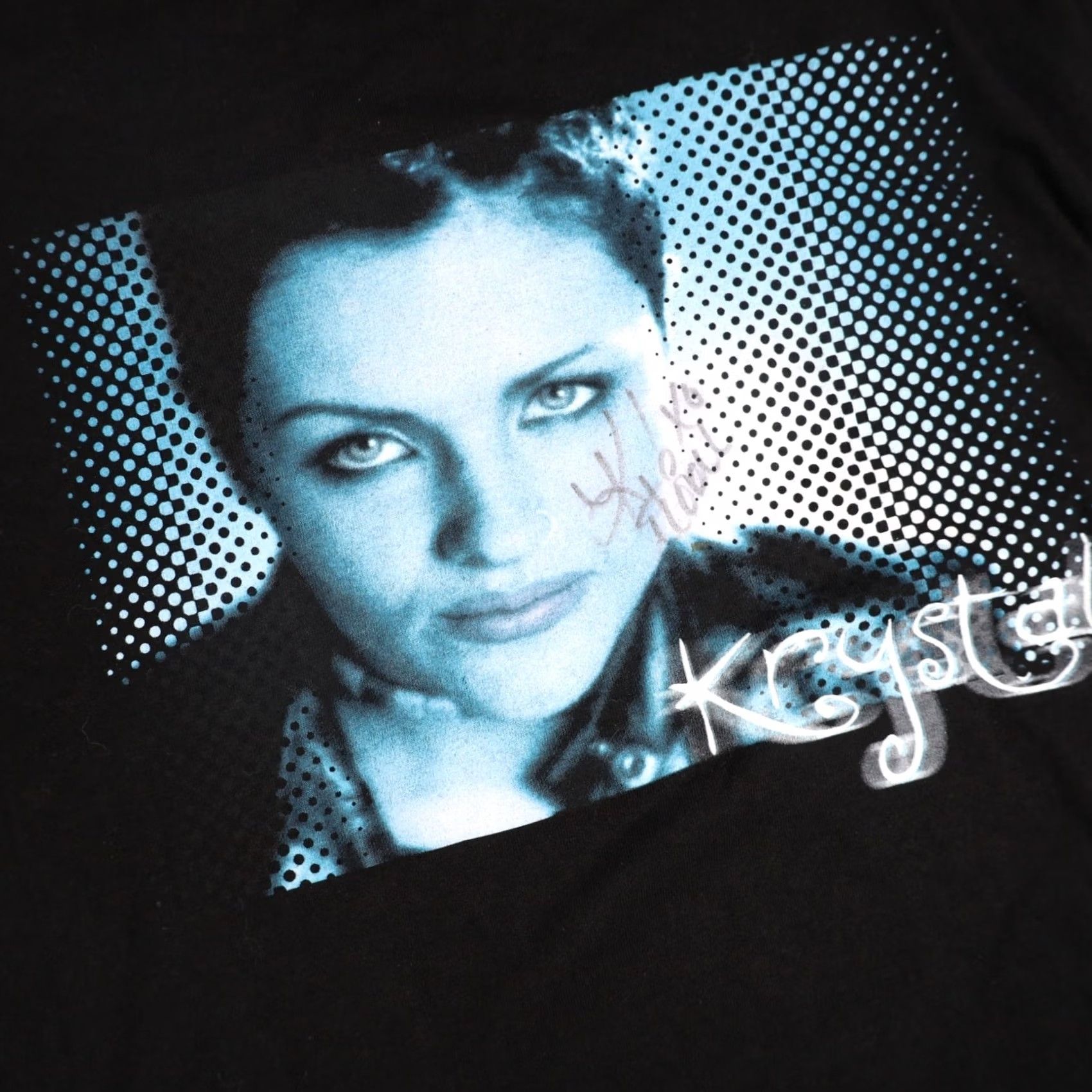 Vintage VINTAGE Giant Krystal Harris Signed Graphic Band Tee Black Mens Medium Size US M / EU 48-50 / 2 - 4 Thumbnail