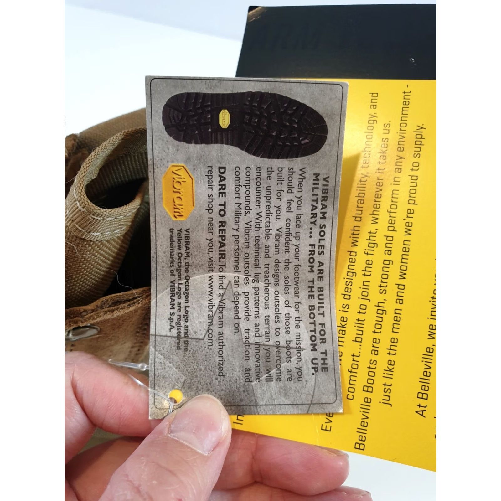 Vibram Belleville Mens Size 15 Brown Combat Military Vibram Sole Made USA AHWC Boots Size US 15 / EU 48 - 4 Thumbnail