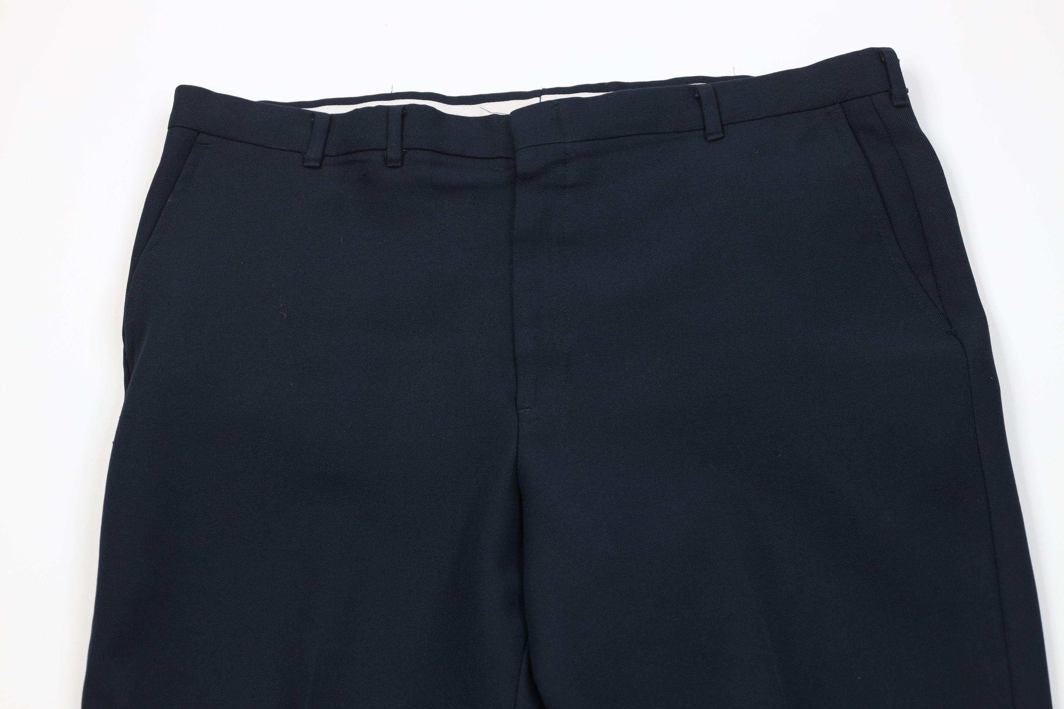 Vintage Vintage 70s Streetwear Wide Leg Chino Pants Navy Blue USA Size US 38 / EU 54 - 2 Thumbnail