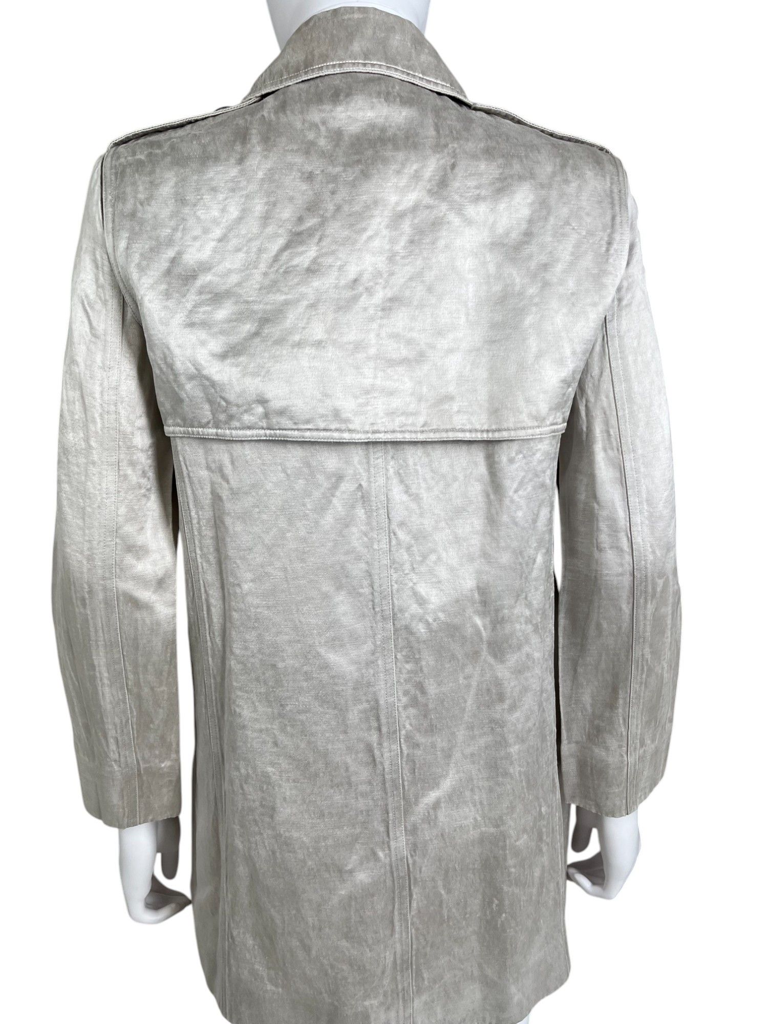 Celine by Michael Kors Double Breasted Silver Military Coat Size M / US 6-8 / IT 42-44 - 8 Thumbnail