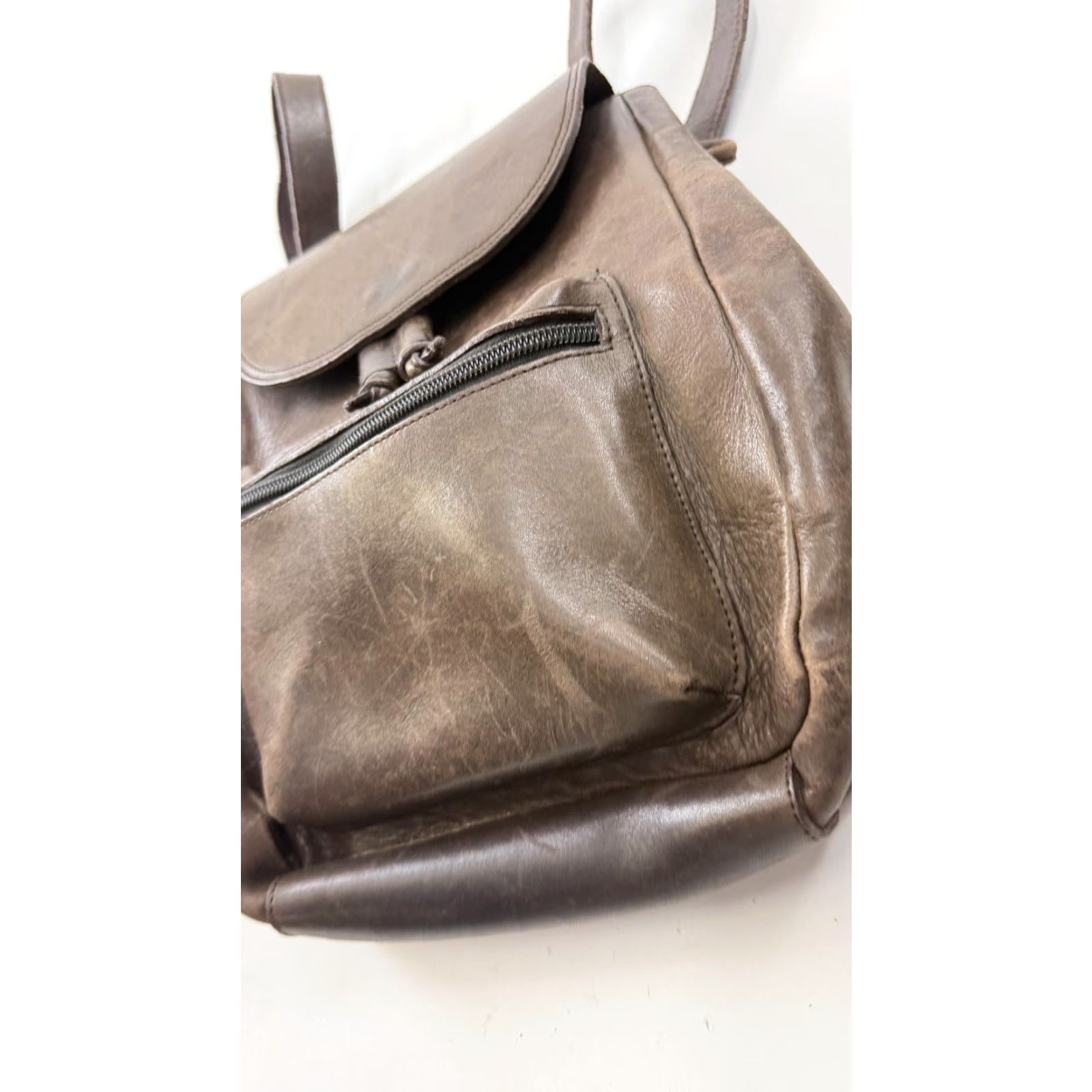 Eddie Bauer VINTAGE Eddie Bauer Backpack Purse Womens Brown Leather Small Daypack Bag Casual Size ONE SIZE - 2 Thumbnail