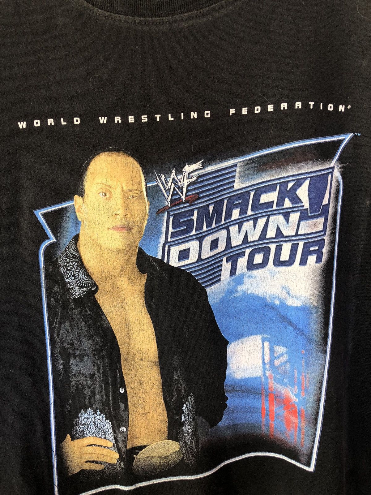 WWF Vintage 02’s WWF The Rock Smack Down Tour Rare Shirt Tee Size US XL / EU 56 / 4 - 2 Thumbnail
