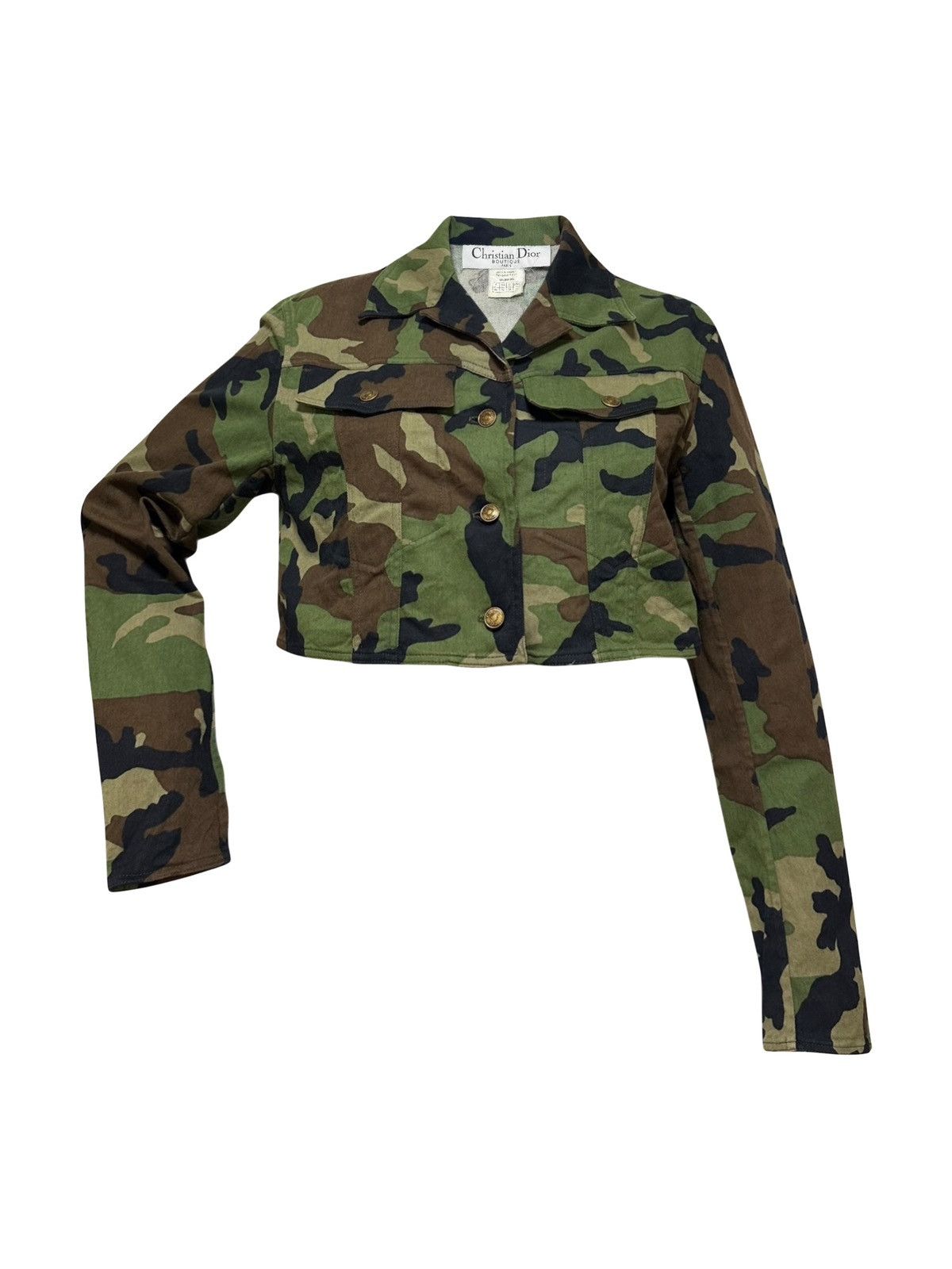 Dior CHRISTIAN DIOR Spring Summer 2001 Camouflage Cropped Jacket Size M / US 6-8 / IT 42-44 - 1 Thumbnail