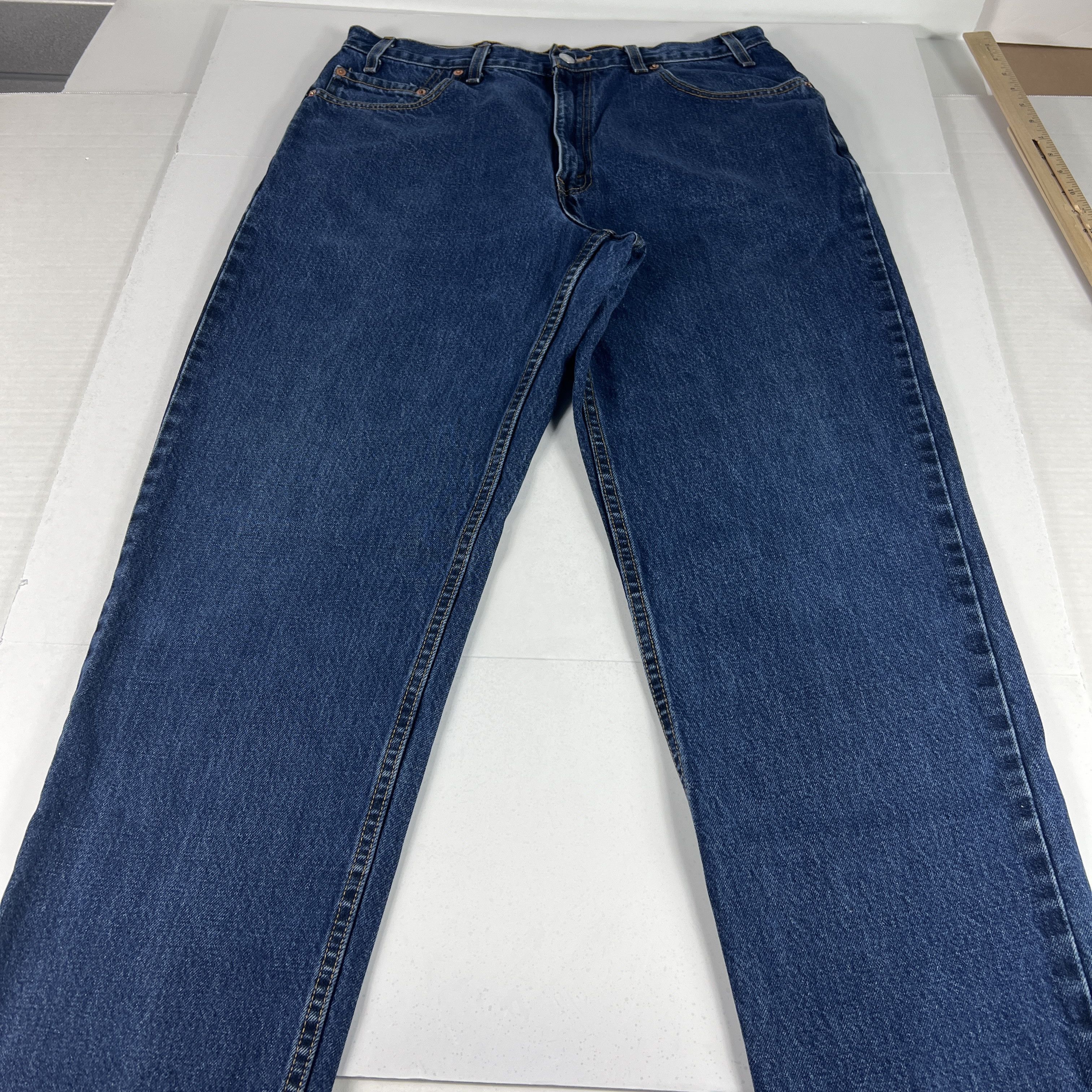 Levi's × Vintage Y2K Levi's Jeans 550 Relaxed Dark Blue Faded Cotton Denim Size US 34 / EU 50 - 1 Thumbnail