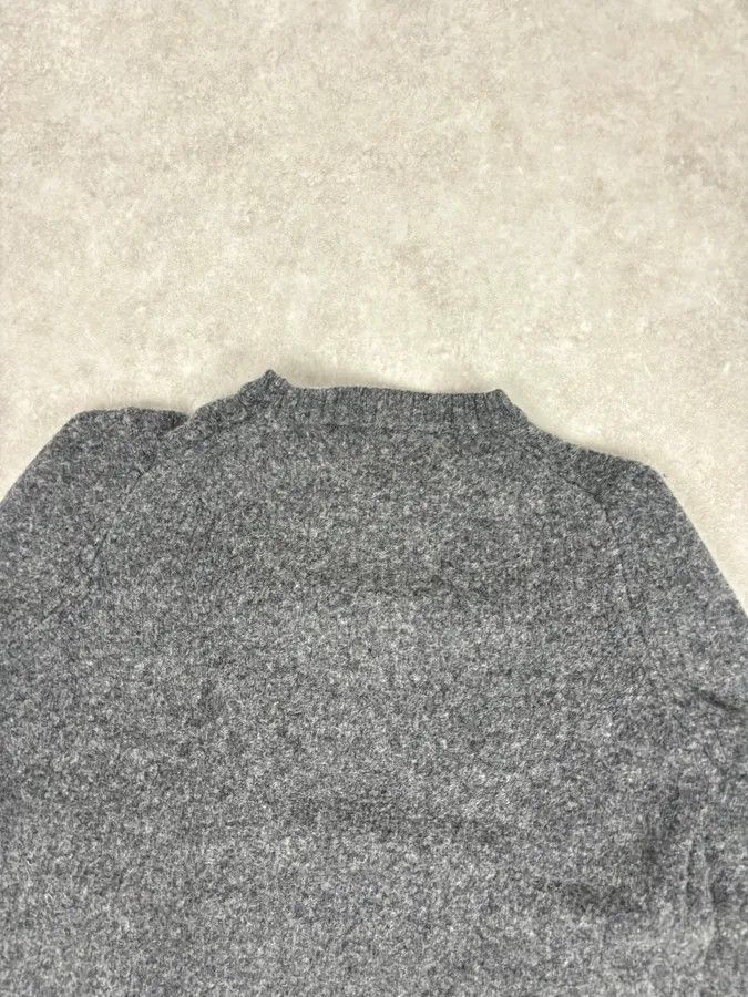 Prada 2000s Prada Grey Wool Leather Elbow Patch Sweater Size S / US 4 / IT 40 - 6 Thumbnail