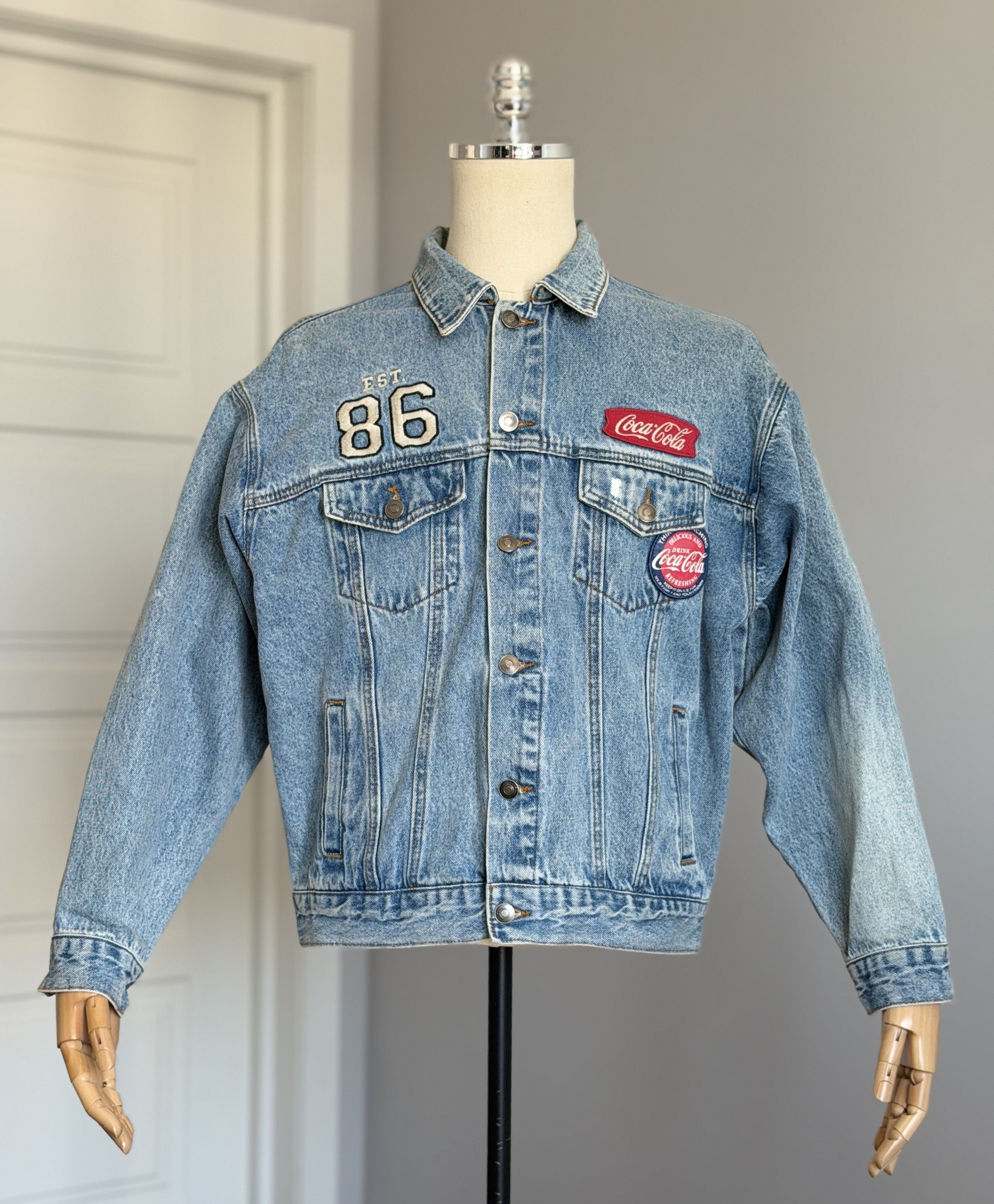 Coca Cola COCA-COLA Forever 21 Vintage Denim Unisex Jackets Oversize S Size US S / EU 44-46 / 1 - 1 Thumbnail
