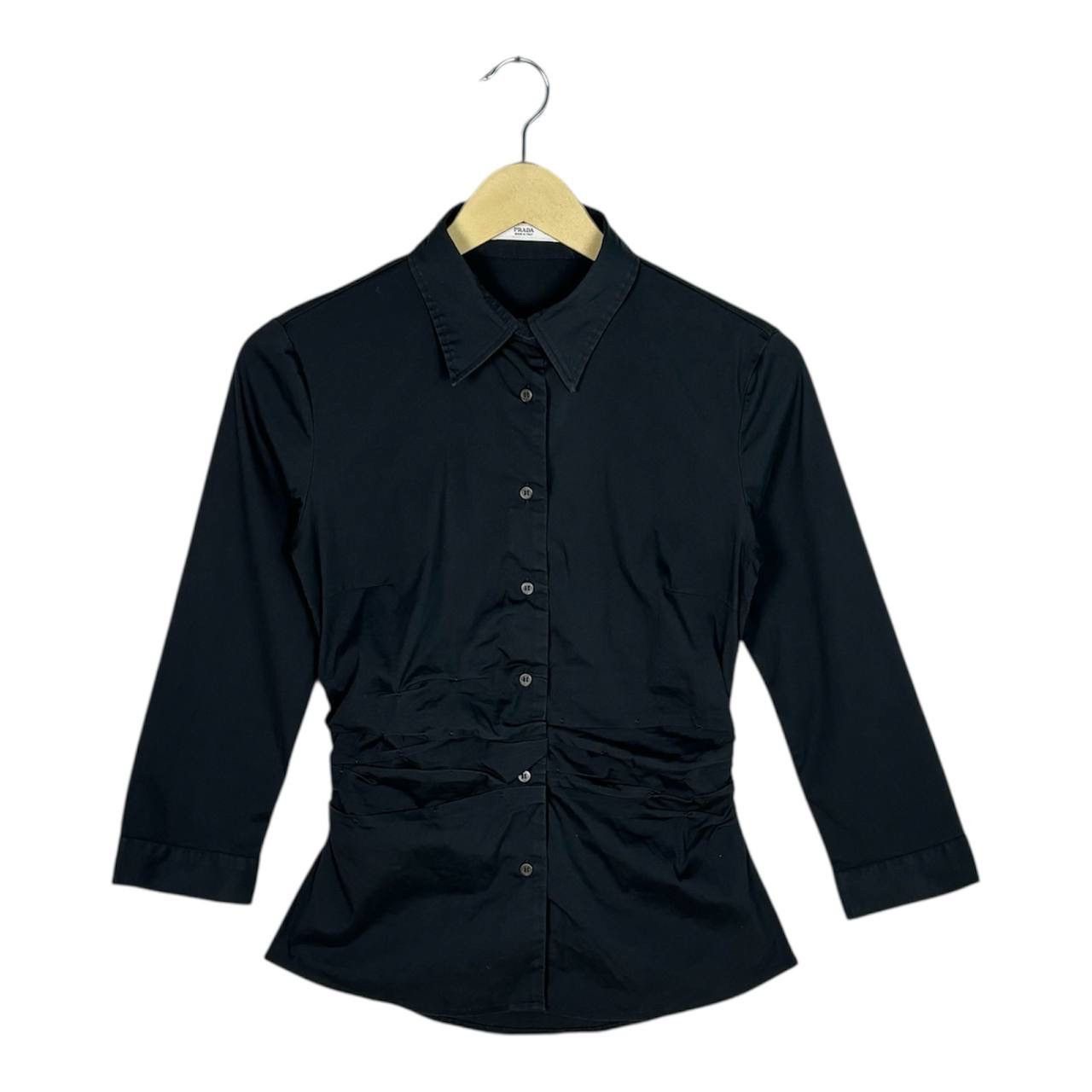 Prada Vintage Prada Ruffle Shirt Black FW1996 Size XS / US 0-2 / IT 36-38 - 1 Thumbnail