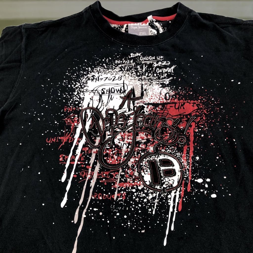 Pepe Jeans VINTAGE Pepe Jeans Snow Affliction Graphic TShirt Black 2XL Men Gothic Spirit Size XXL Shirt Size US XXL / EU 58 / 5 - 1 Thumbnail