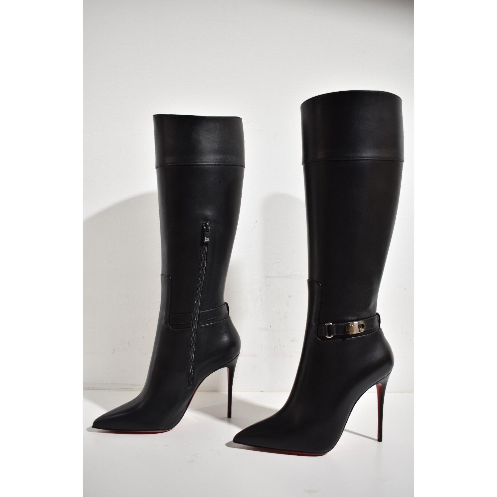 Christian Louboutin Christian Louboutin Lock Kate Botta 100 Black Leather Knee Size US 6.5 / IT 36.5 - 9 Thumbnail