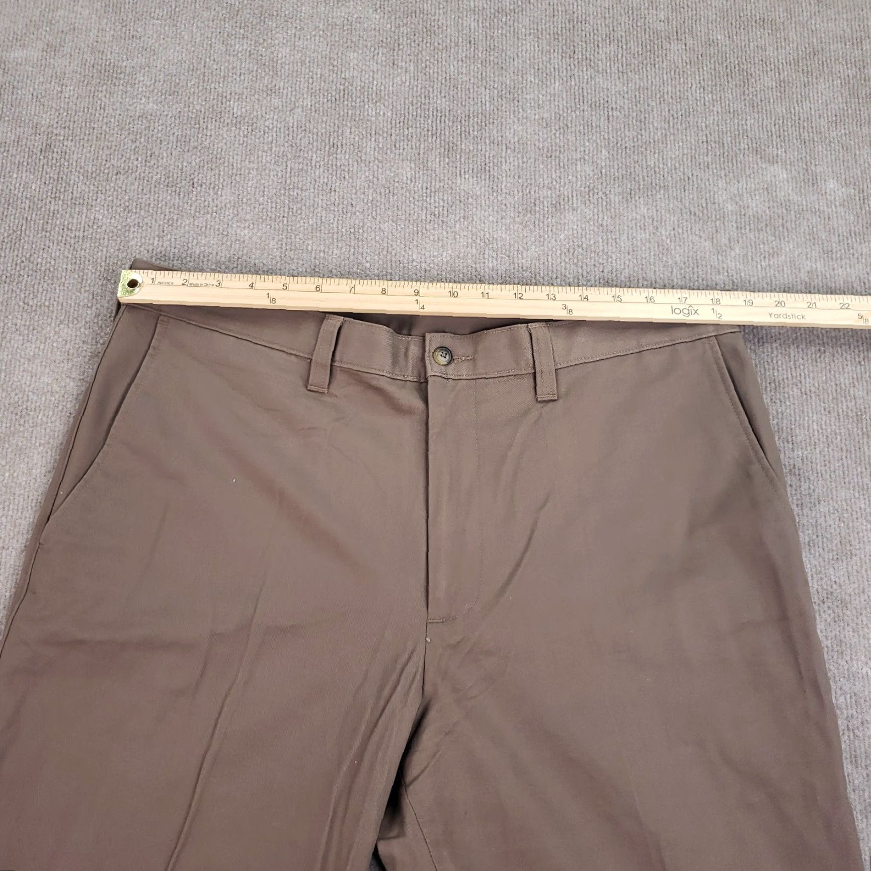 Haggar Haggar Khaki Pants Mens Size 38x29 Brown Flat Front Straight Leg Casual Size US 38 / EU 54 - 4 Thumbnail