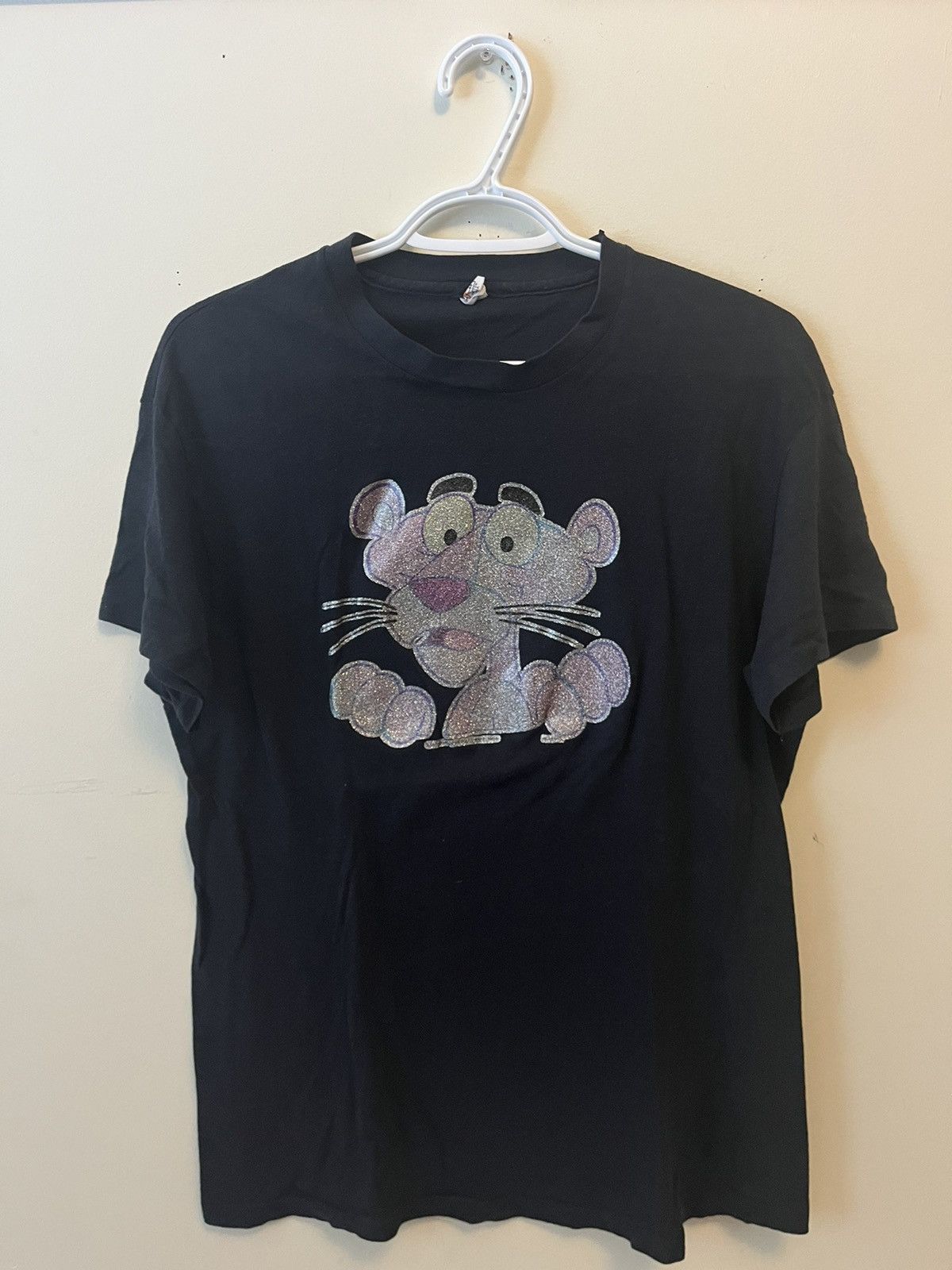 Vintage 1978 Pink Panther Glitter Cartoon T-shirt 70s Size US L / EU 52-54 / 3 - 2 Thumbnail