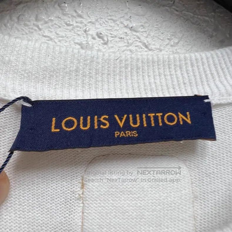 Louis Vuitton Louis Vuitton White chest leather logo knitted short sleev Size US XL / EU 56 / 4 - 3 Thumbnail