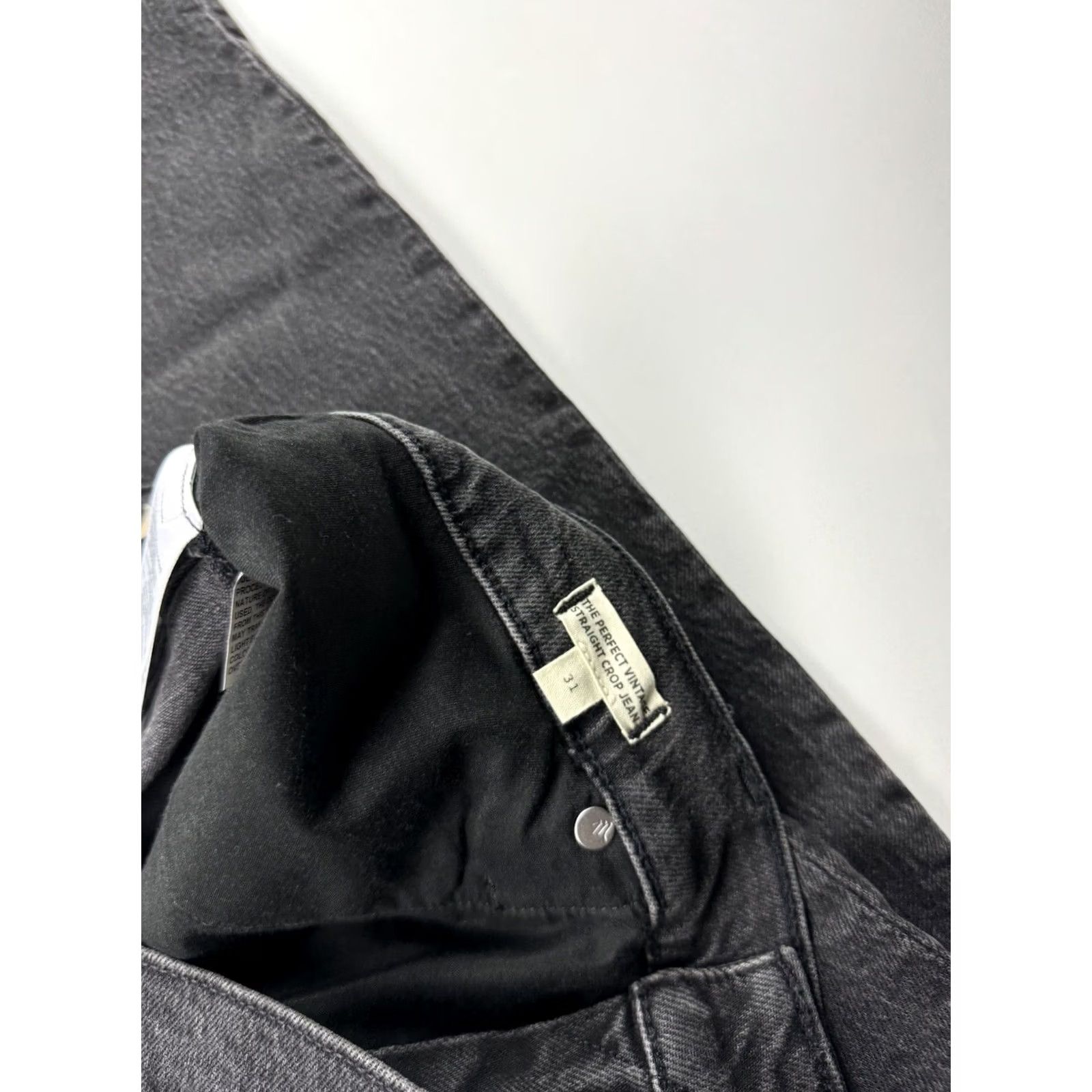 Madewell VINTAGE Madewell The Perfect Cropped Jeans Women 31 Black NWT Size 24" / US 00 / IT 34 - 6 Thumbnail