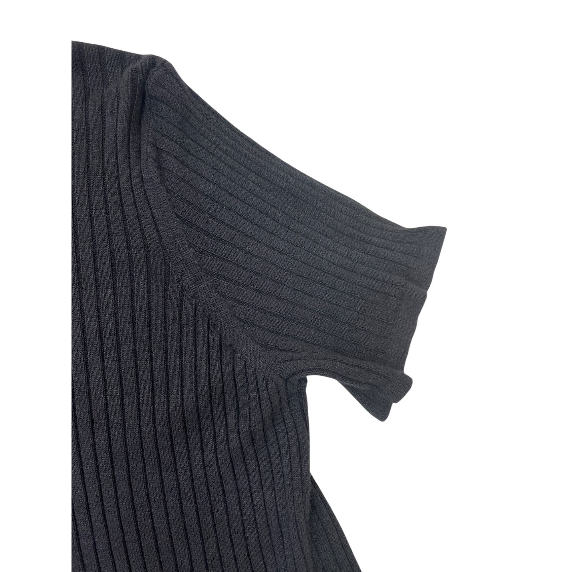 Other August Silk Womens Black Ribbed 100% Silk Crew Neck shirt To Size XL / US 12-14 / IT 48-50 - 4 Thumbnail